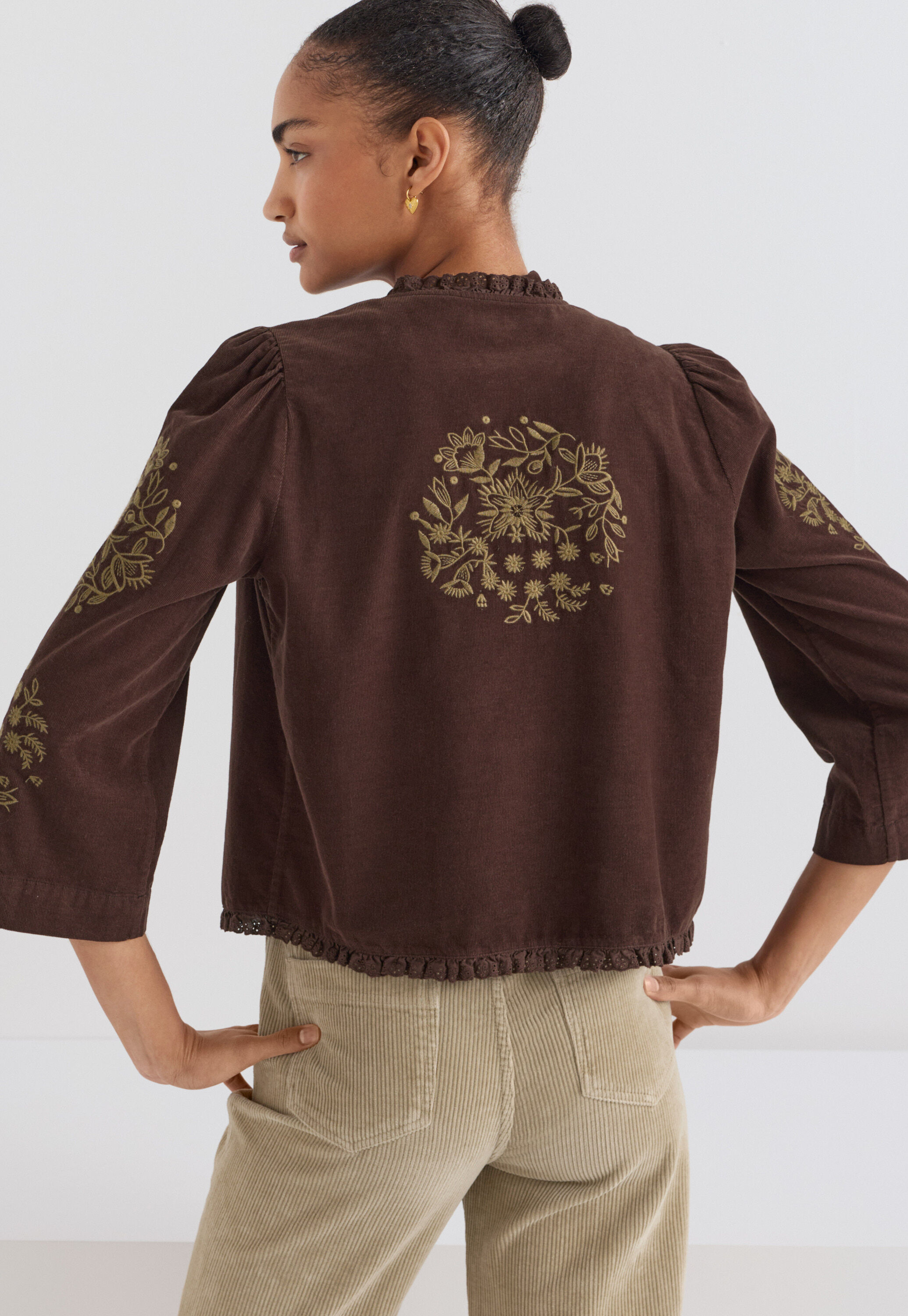 Tie-front cord top