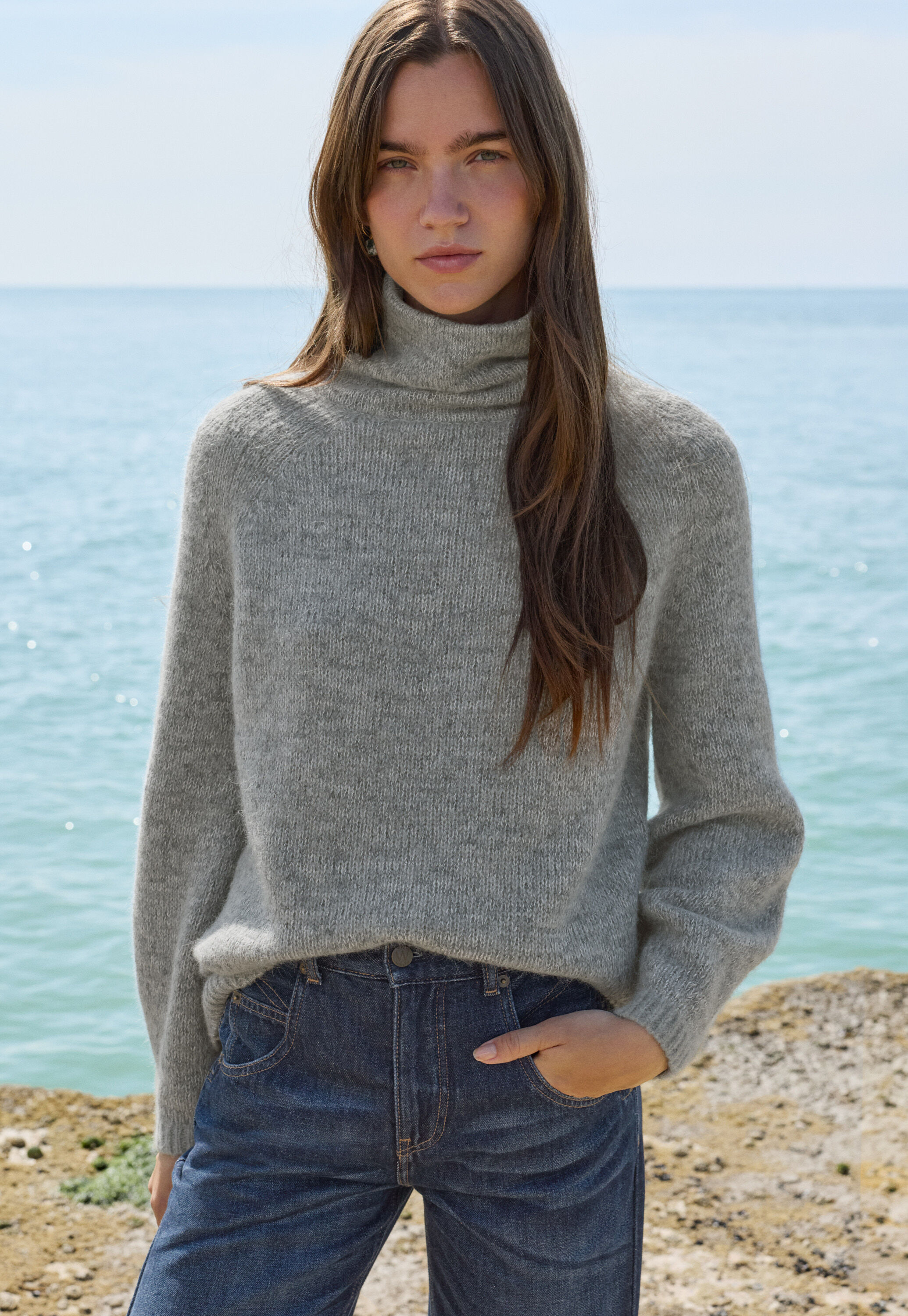 Split-hem jeans