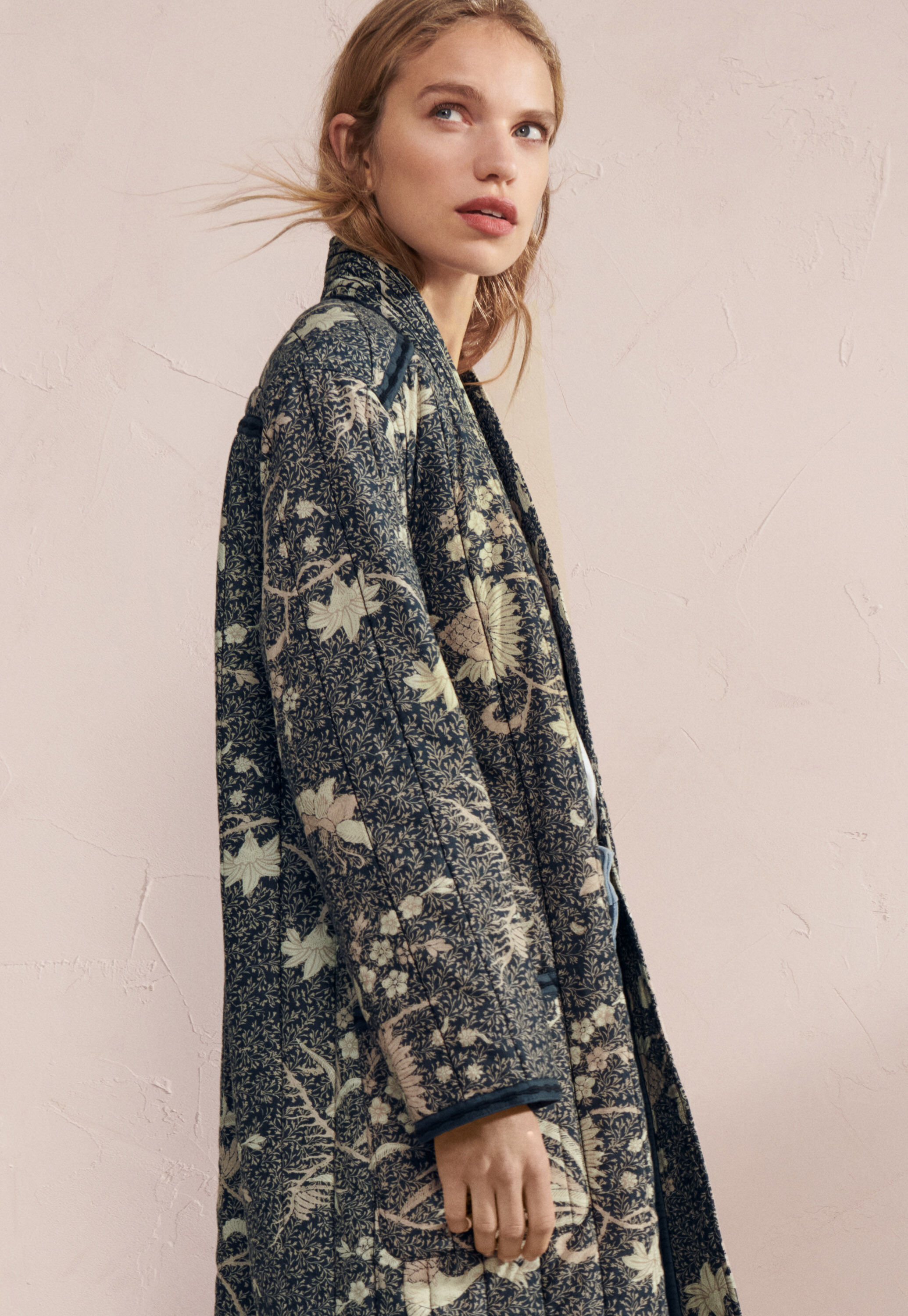 Quilted printed coat