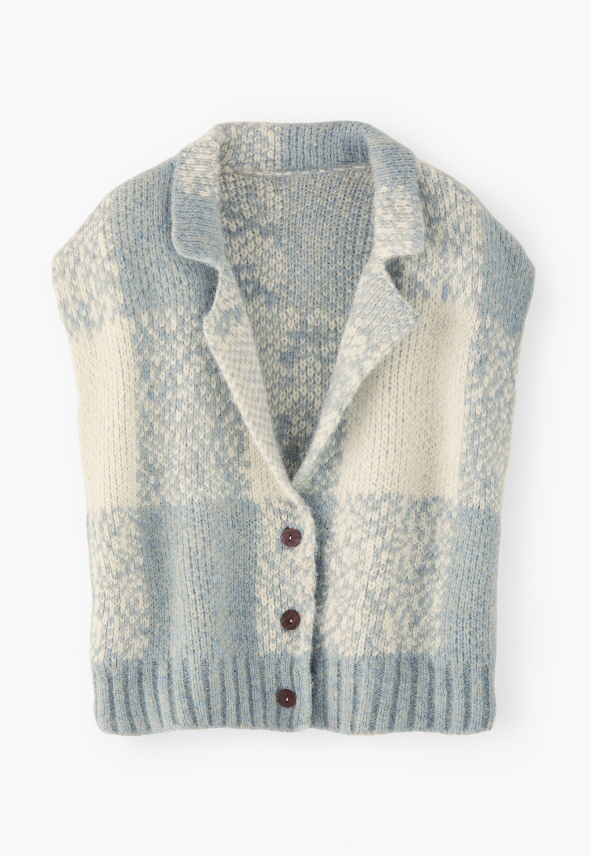 Sleeveless checked jacket, Blue stone, large