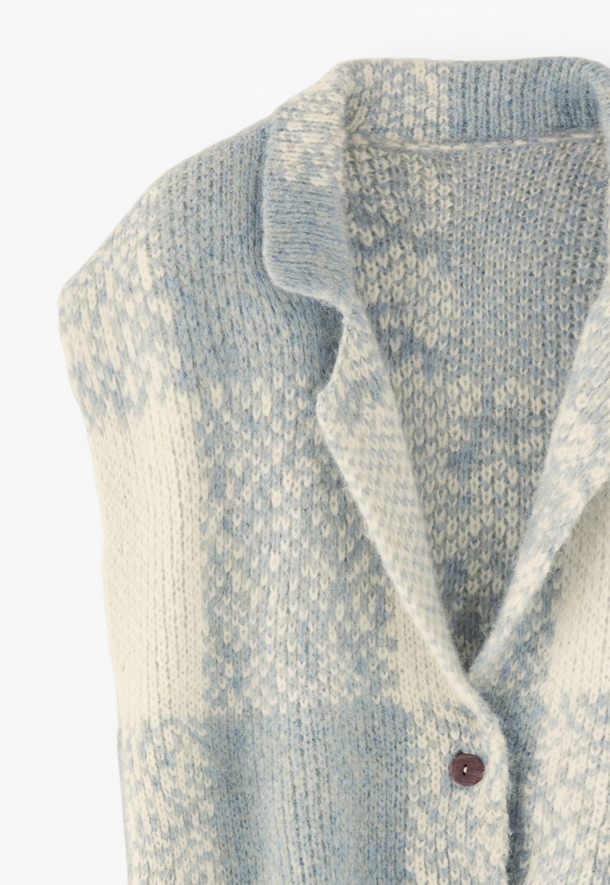 Sleeveless checked jacket, Blue stone, large