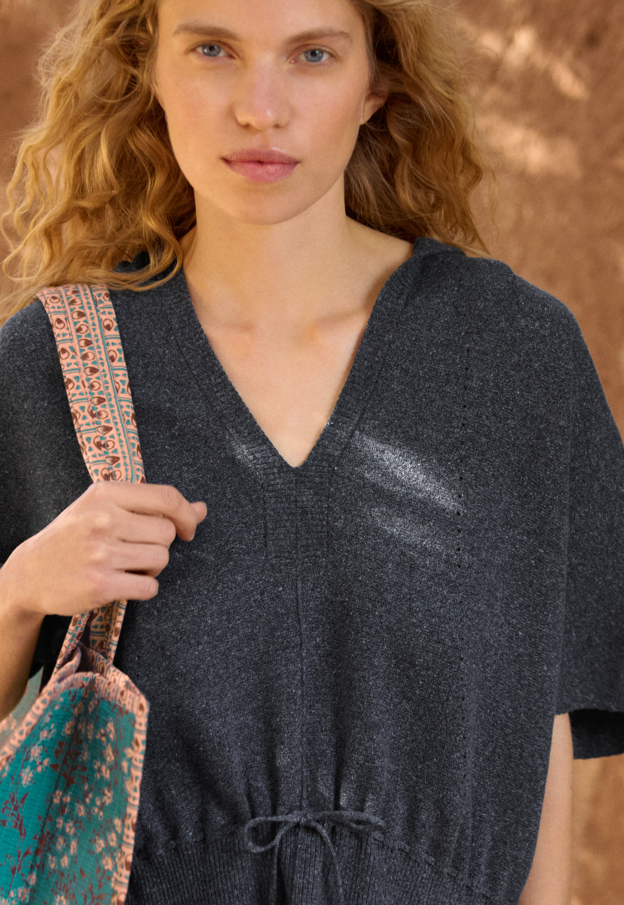 Knitted poncho