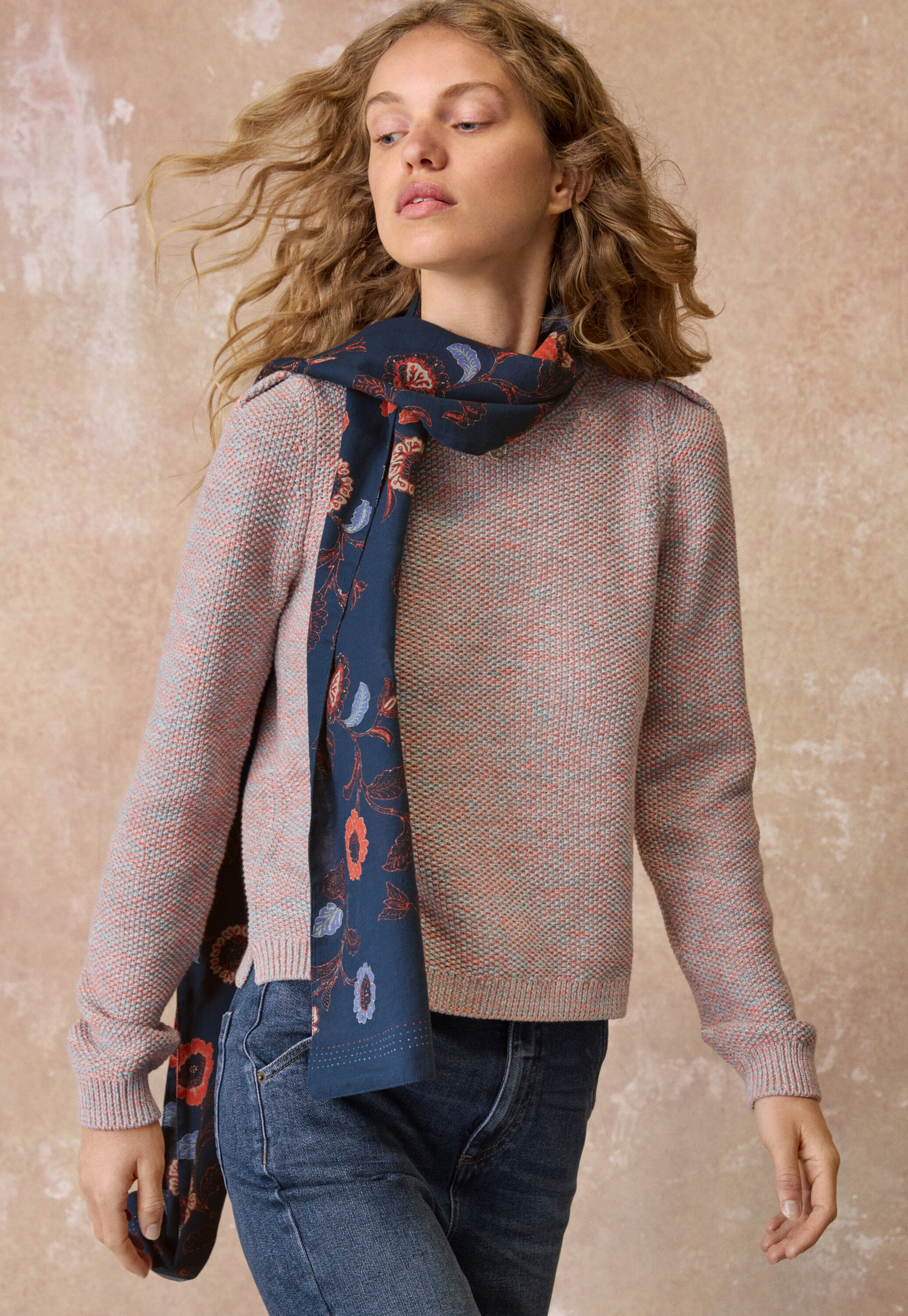 Moss-stitch sweater