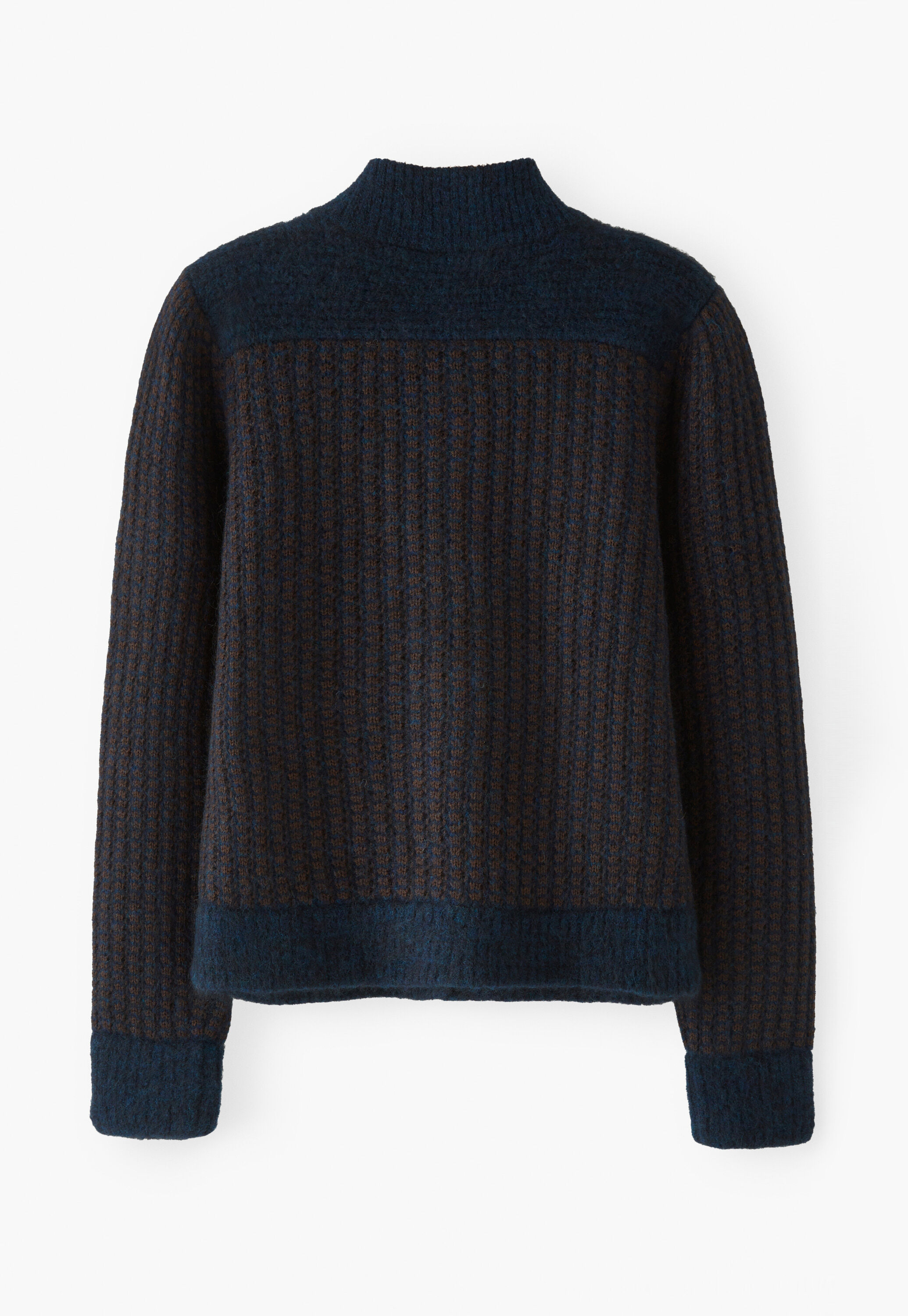 Stitch-detail knitted jacket, Midnight umber, large
