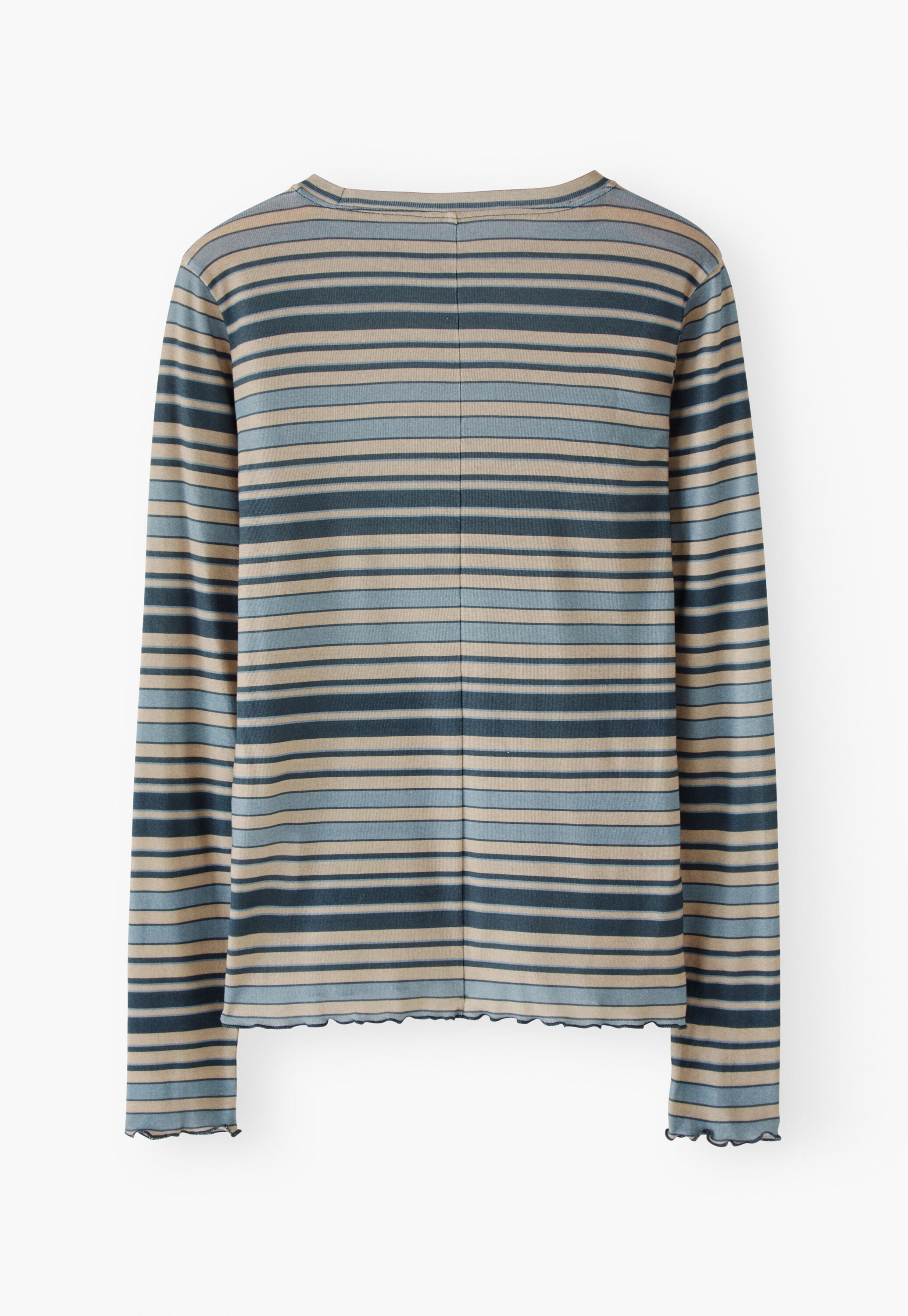 Striped jersey top, Blue stone, large