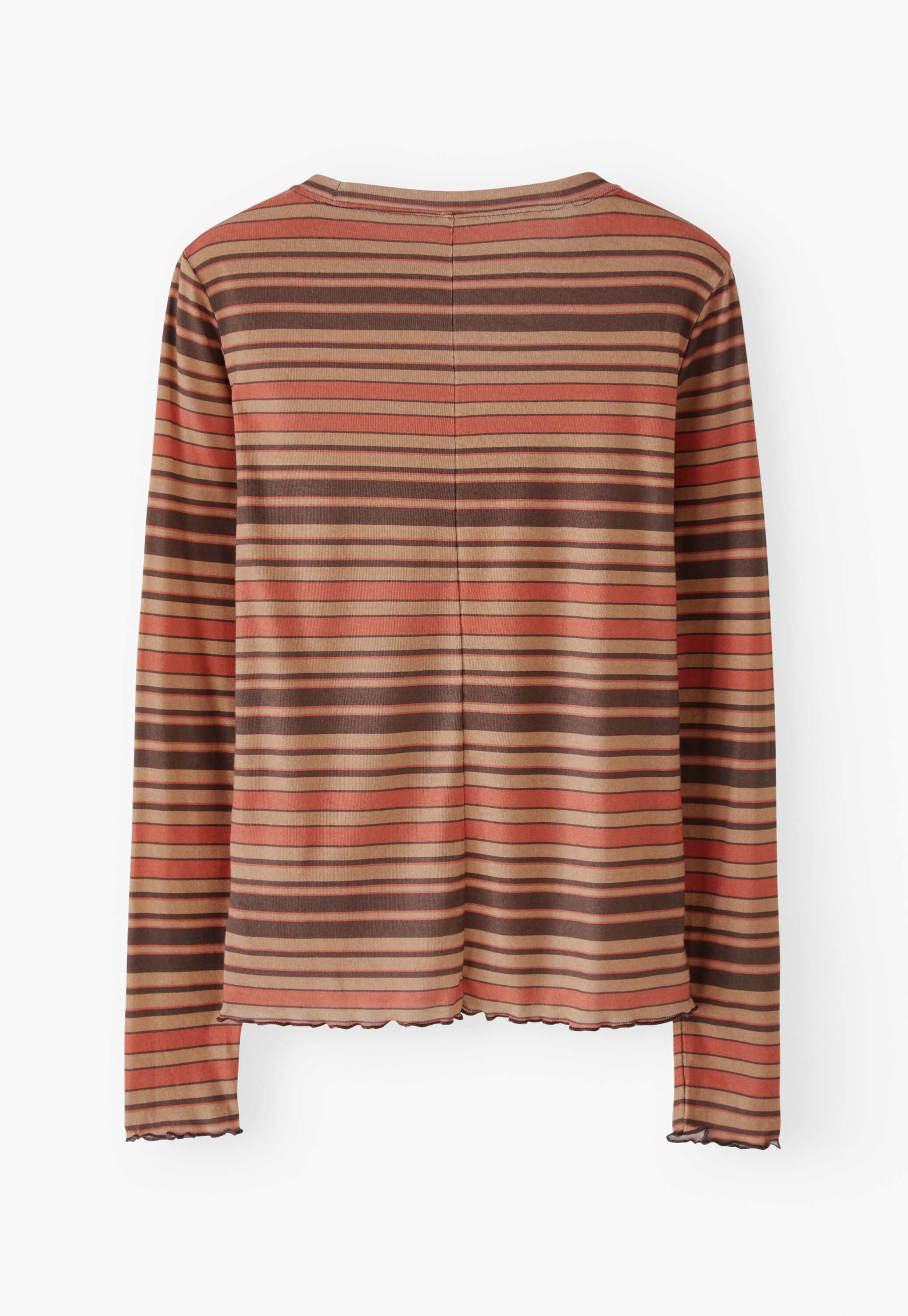 Striped jersey top, Cinnamon spice, large