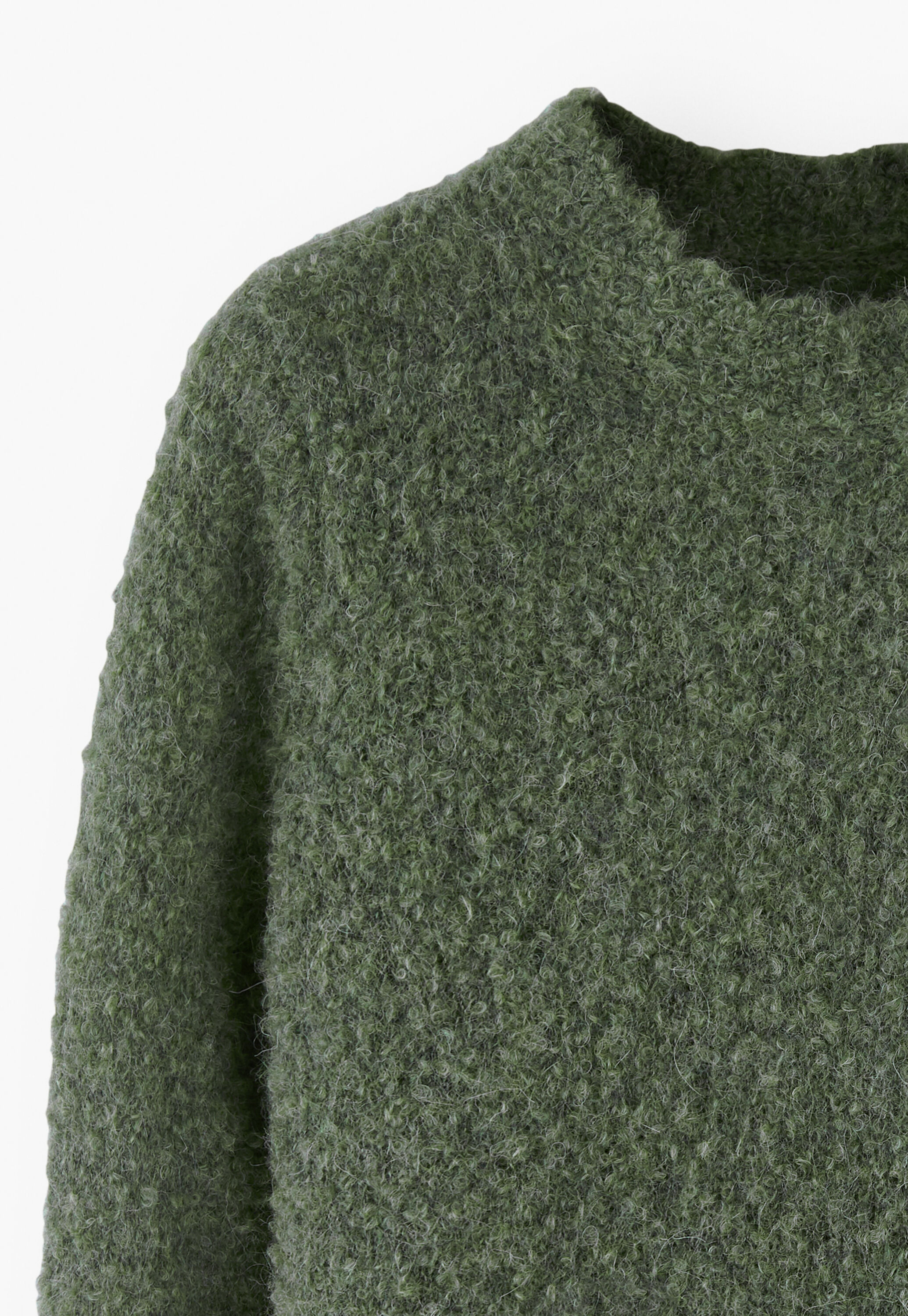 Boucl&eacute; round-neck sweater