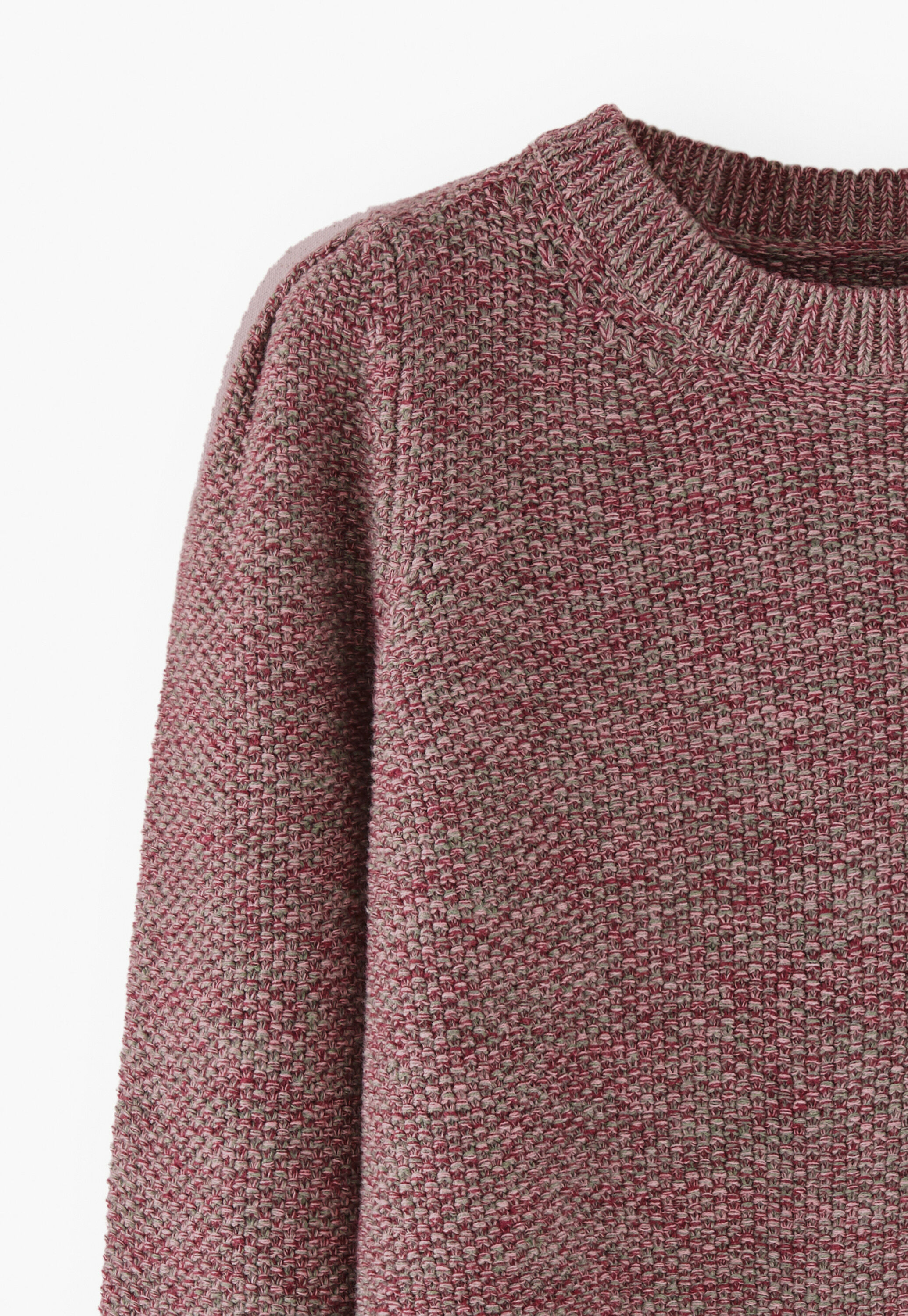 Moss-stitch sweater, Magenta moss, large