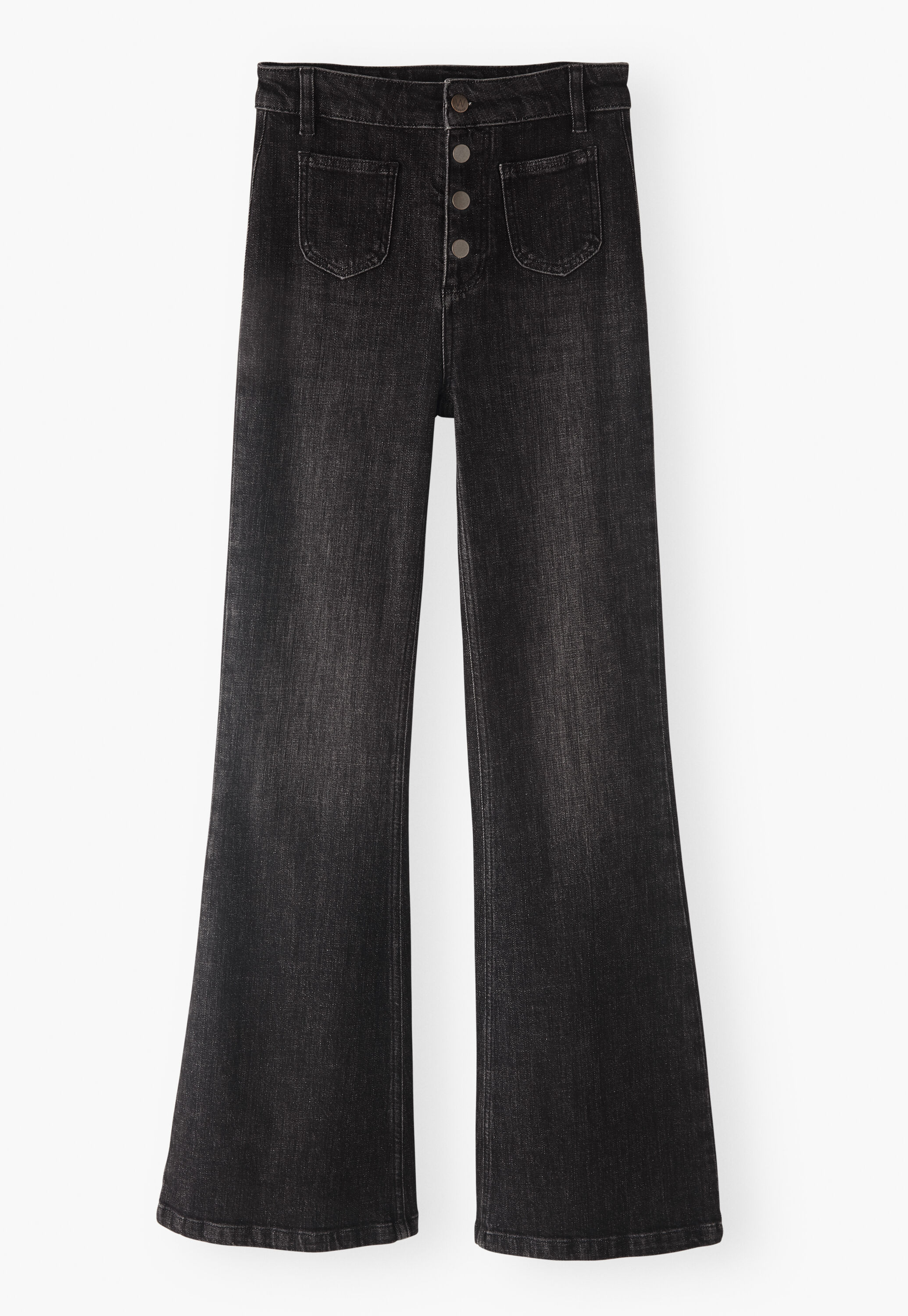 Flared jeans, Black, large