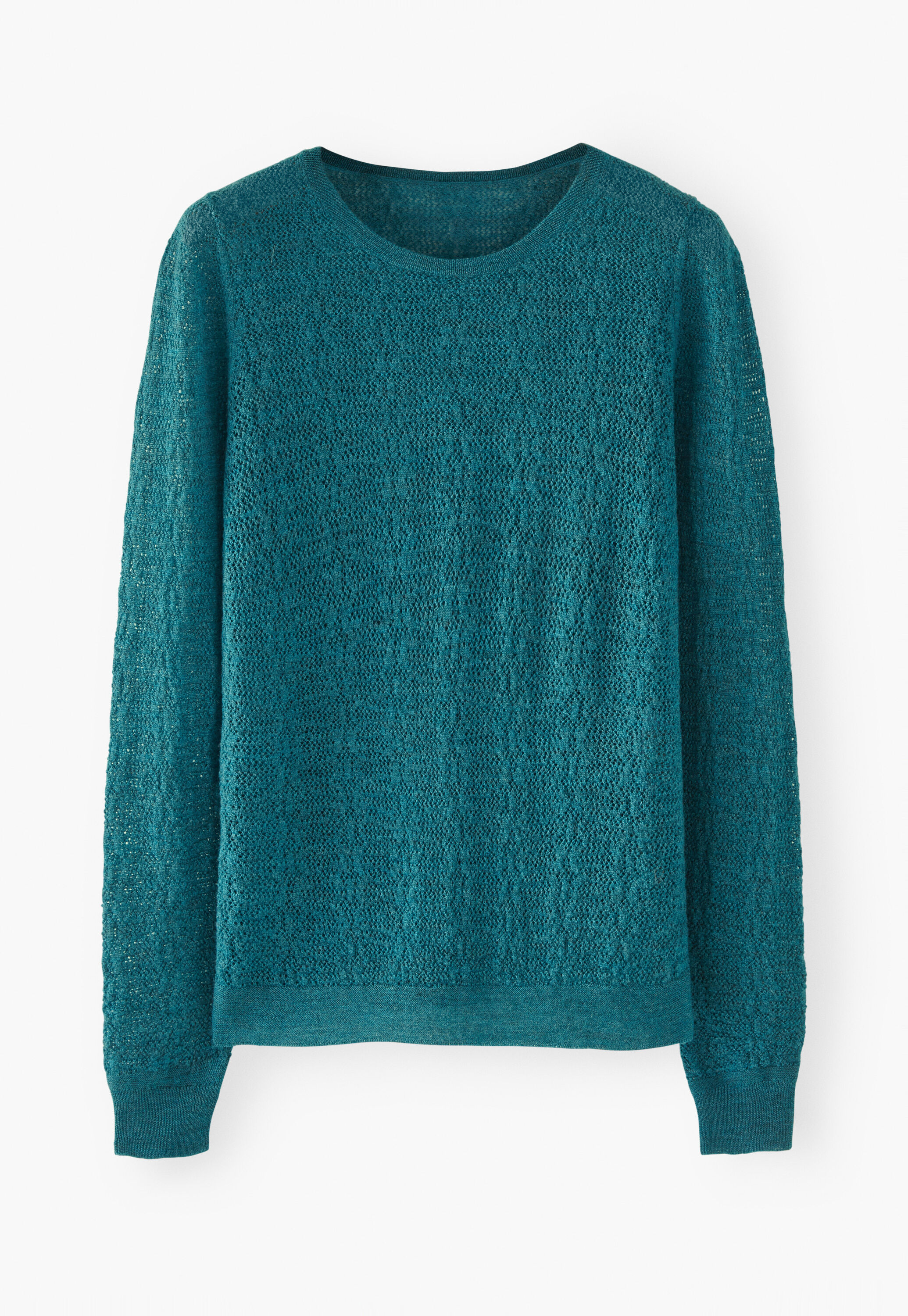 Lace-knit sweater, Dark teal, large