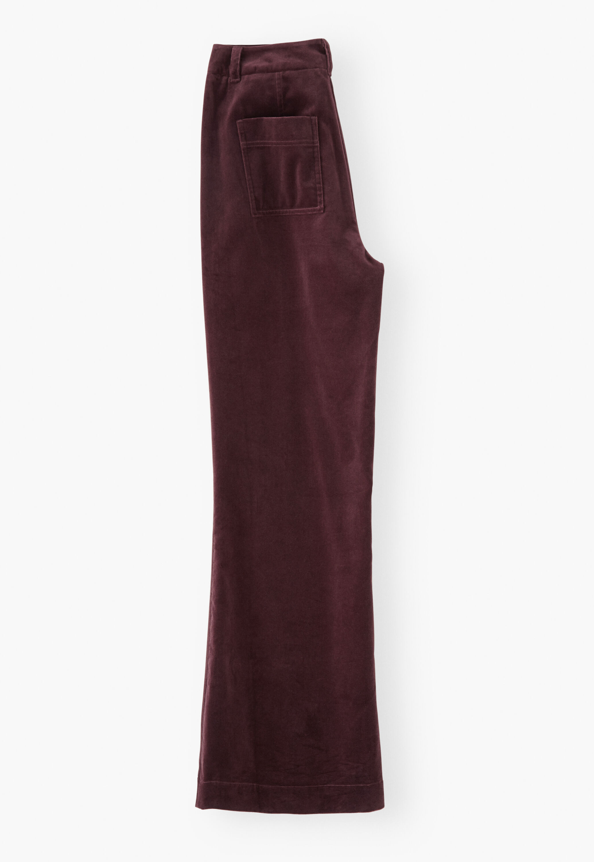 Velvet wide-leg trousers, Berry brown, large