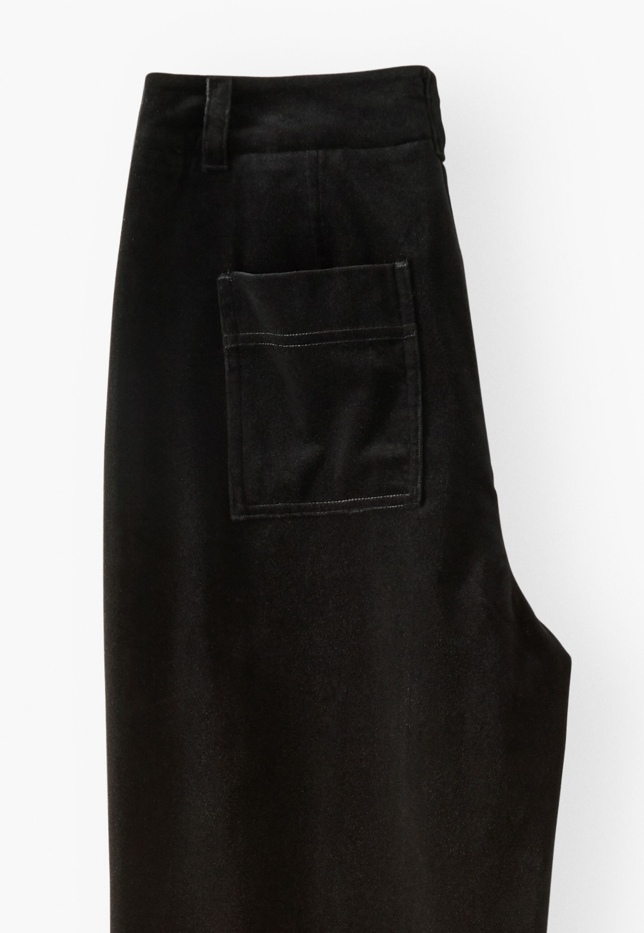 Velvet wide-leg trousers