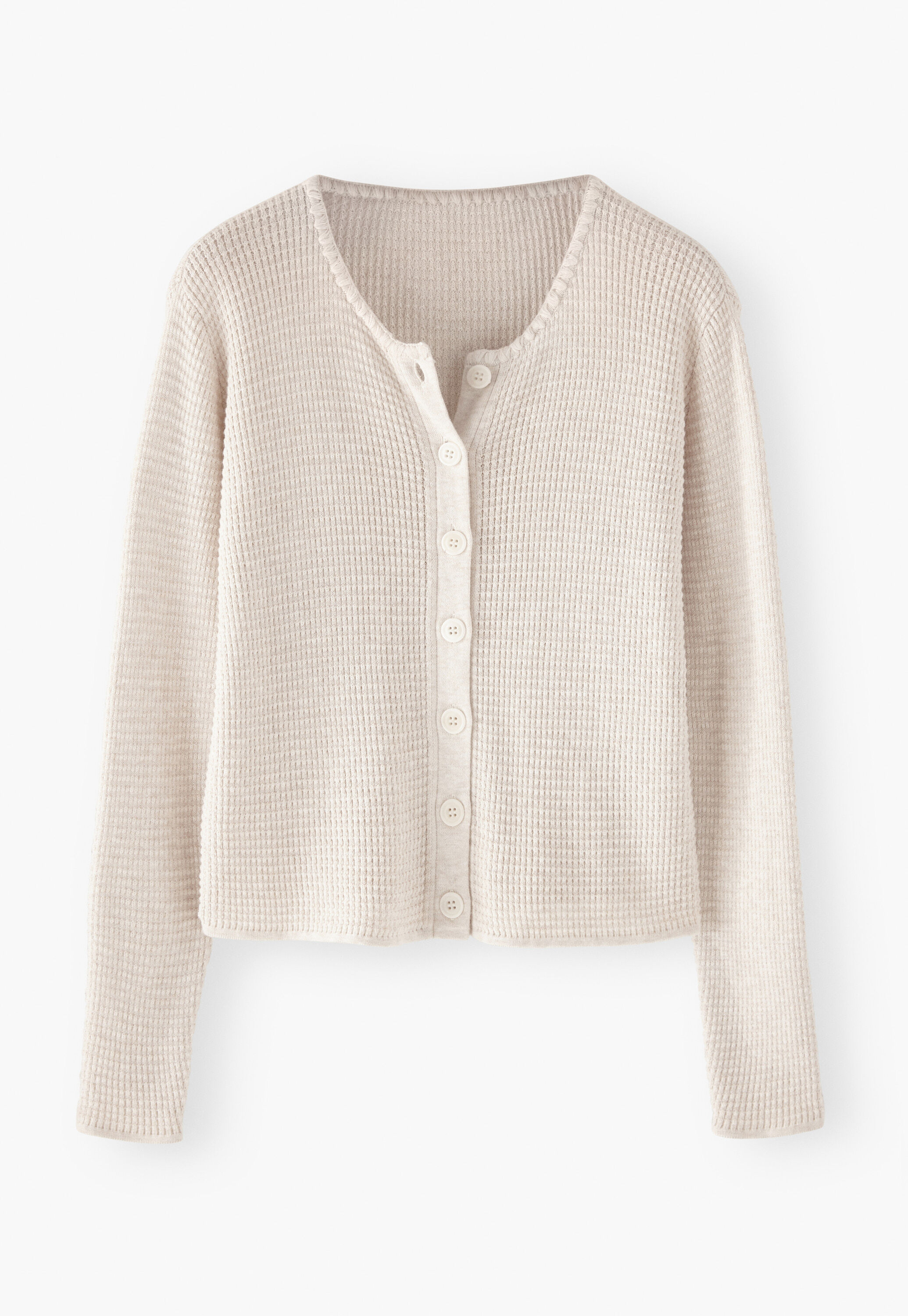 Waffle-stitch cardigan