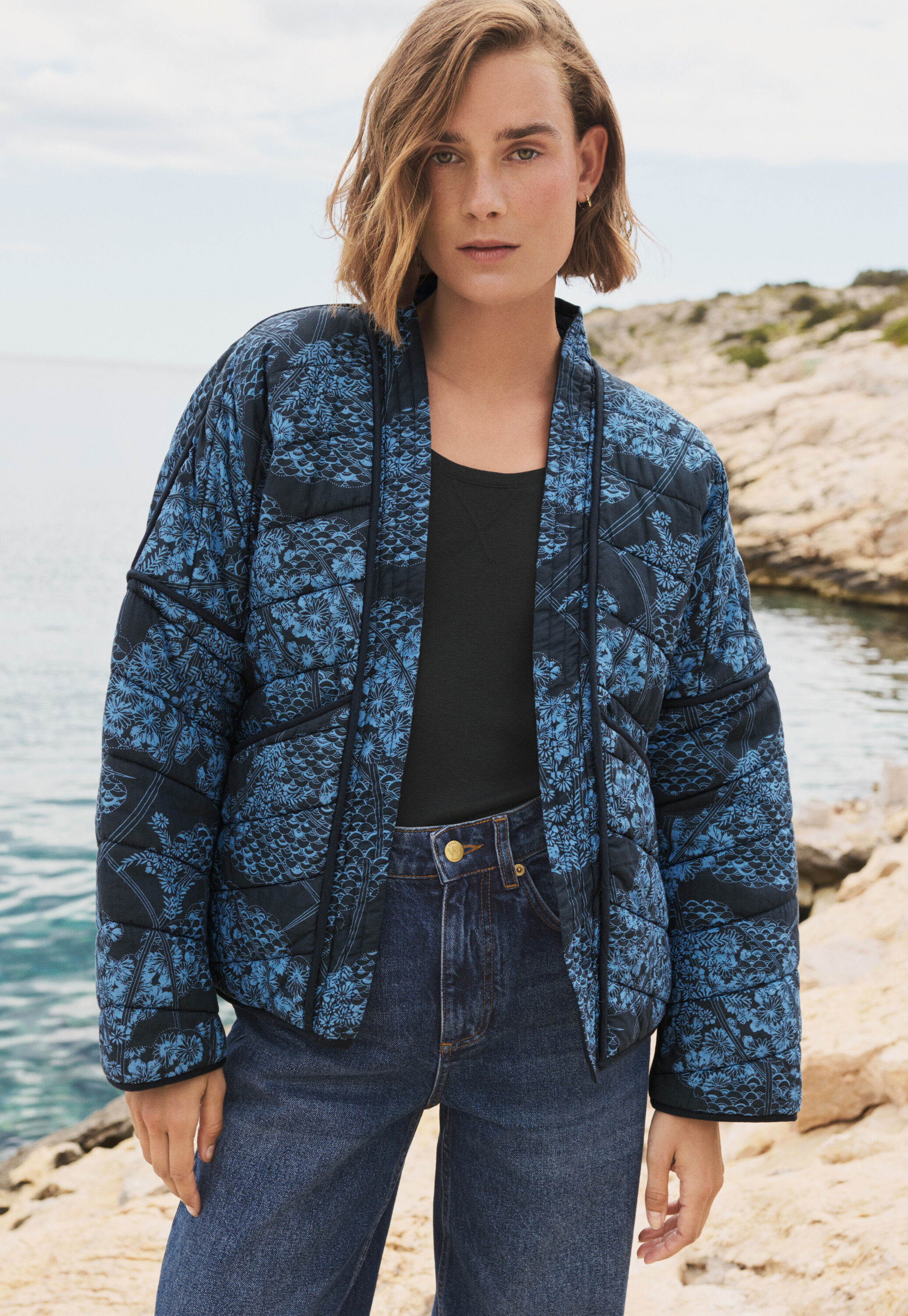 Quilted printed jacket
