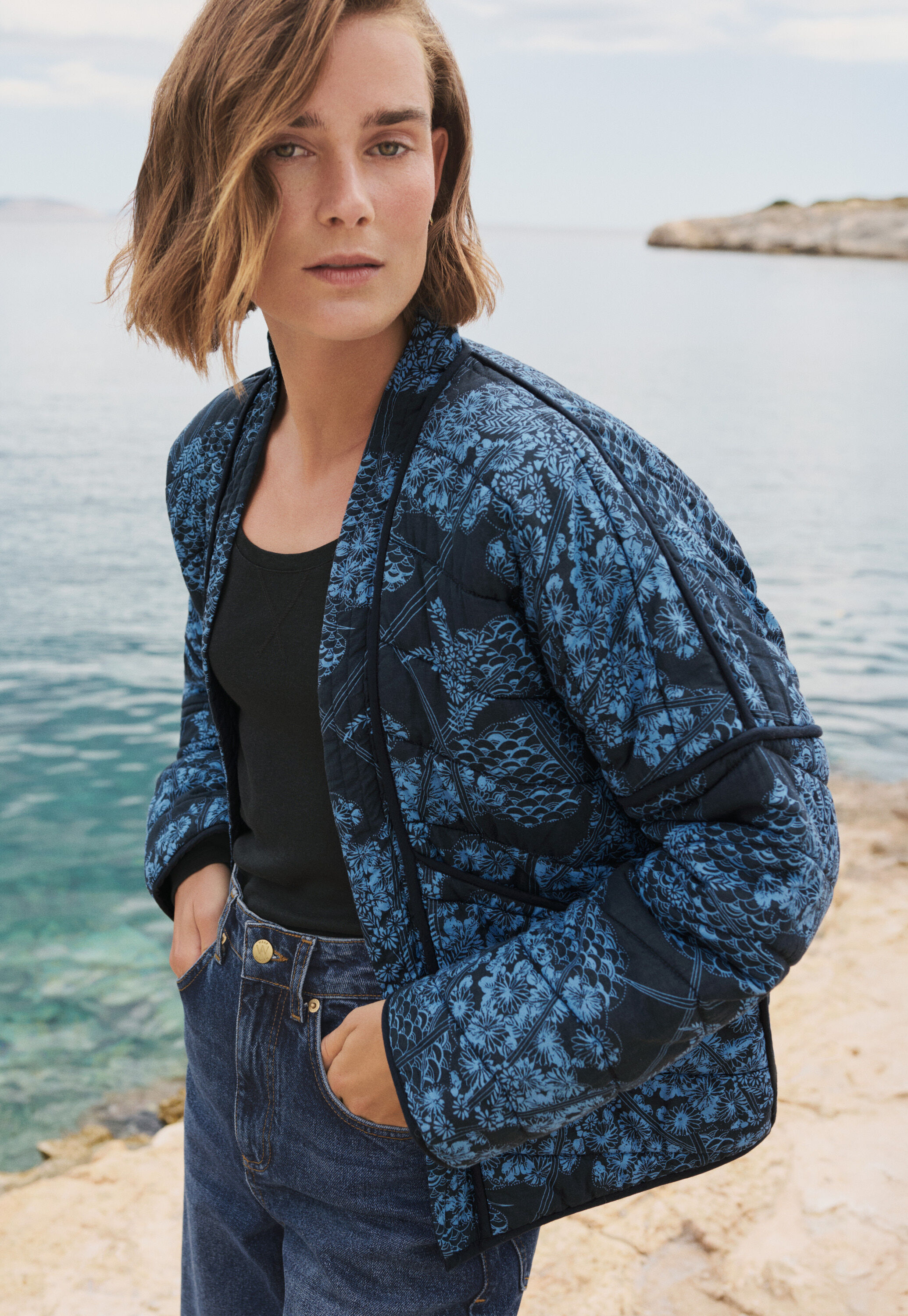 Quilted printed jacket