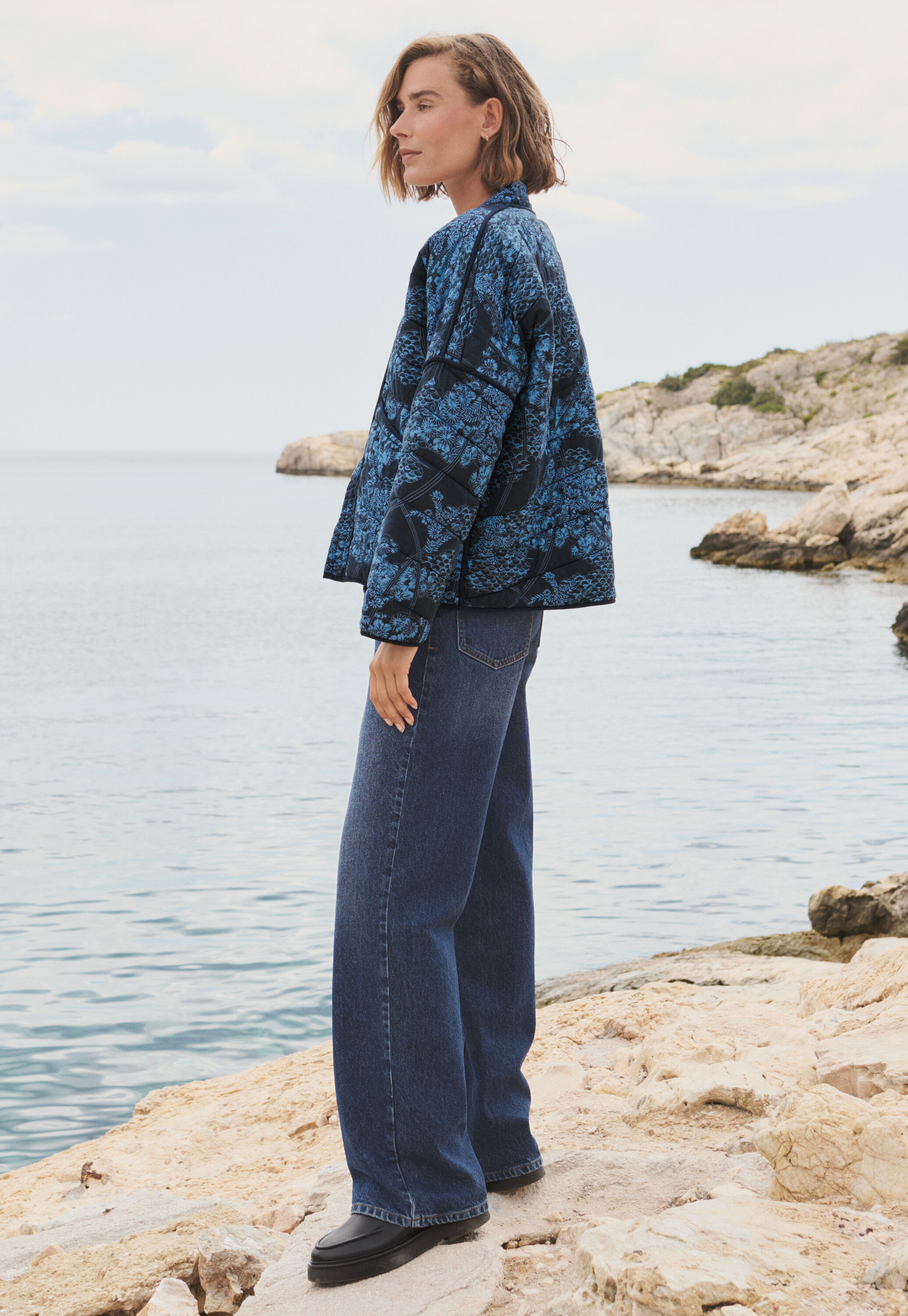 Quilted printed jacket