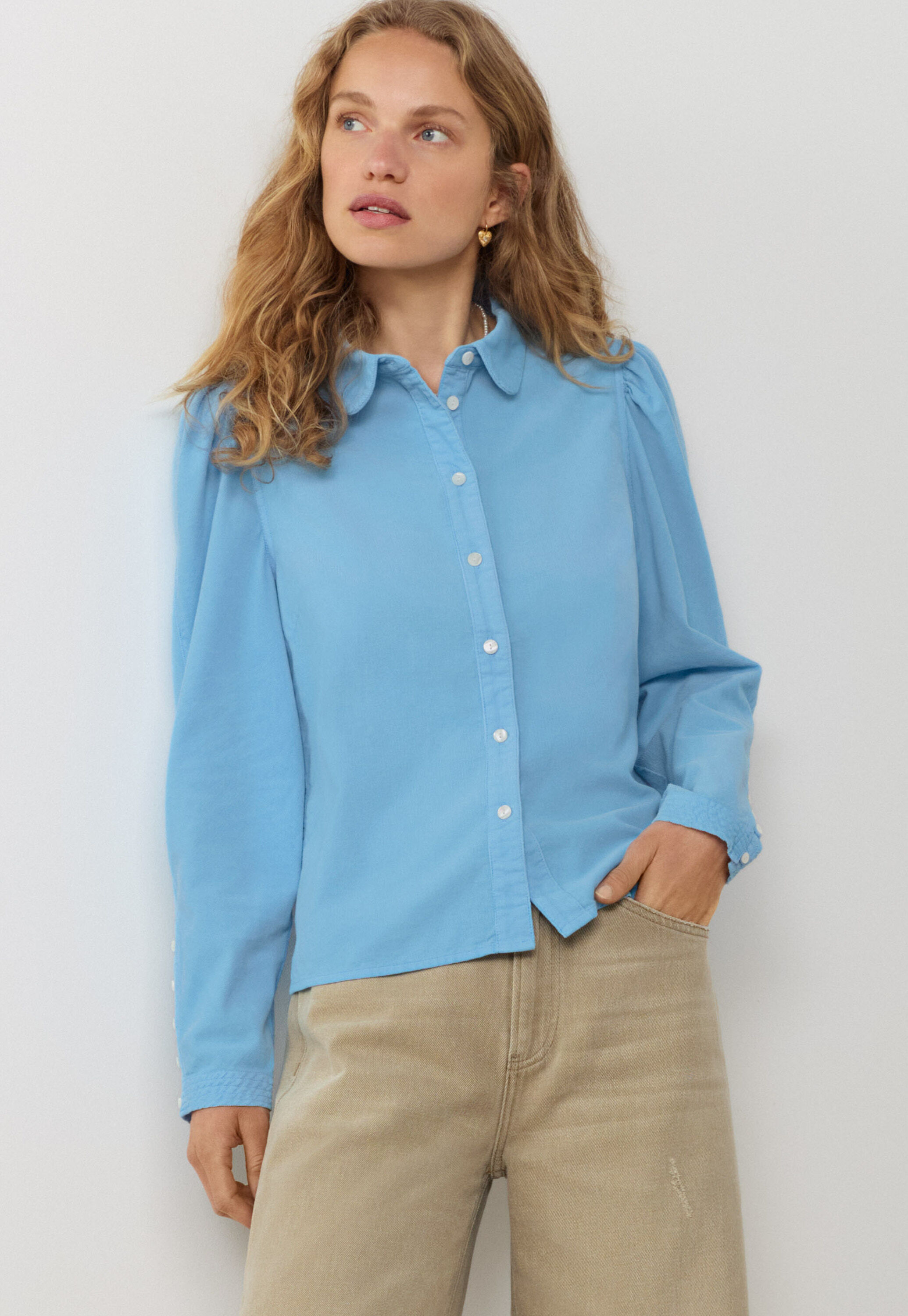 Button-through cord blouse