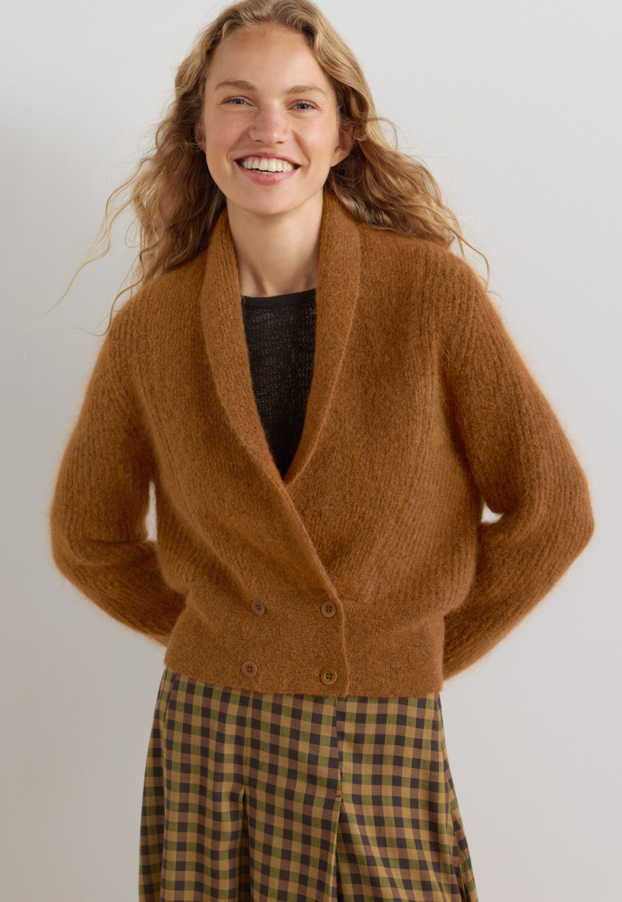 Lace-stitch sweater