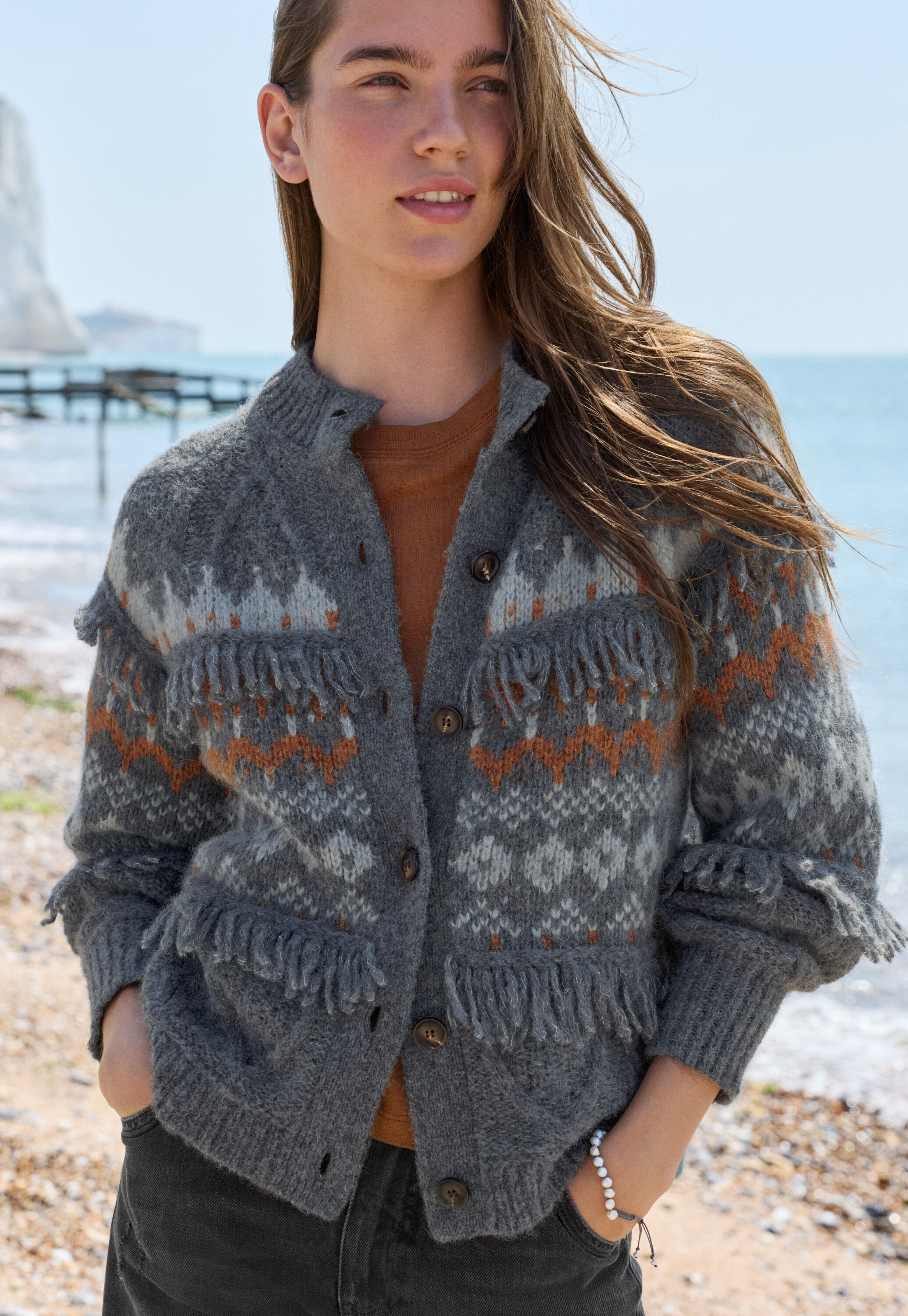 Drop-shoulder top