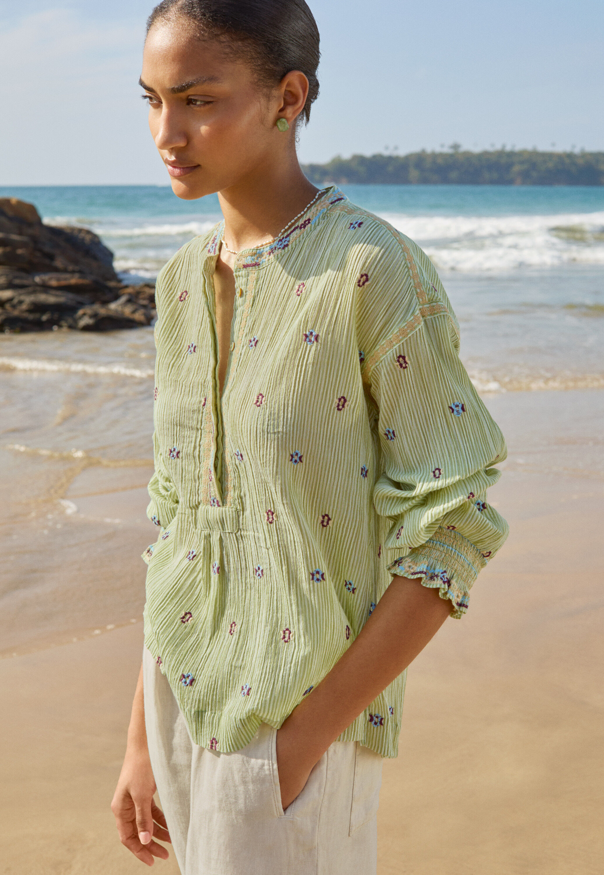 Pintuck blouse