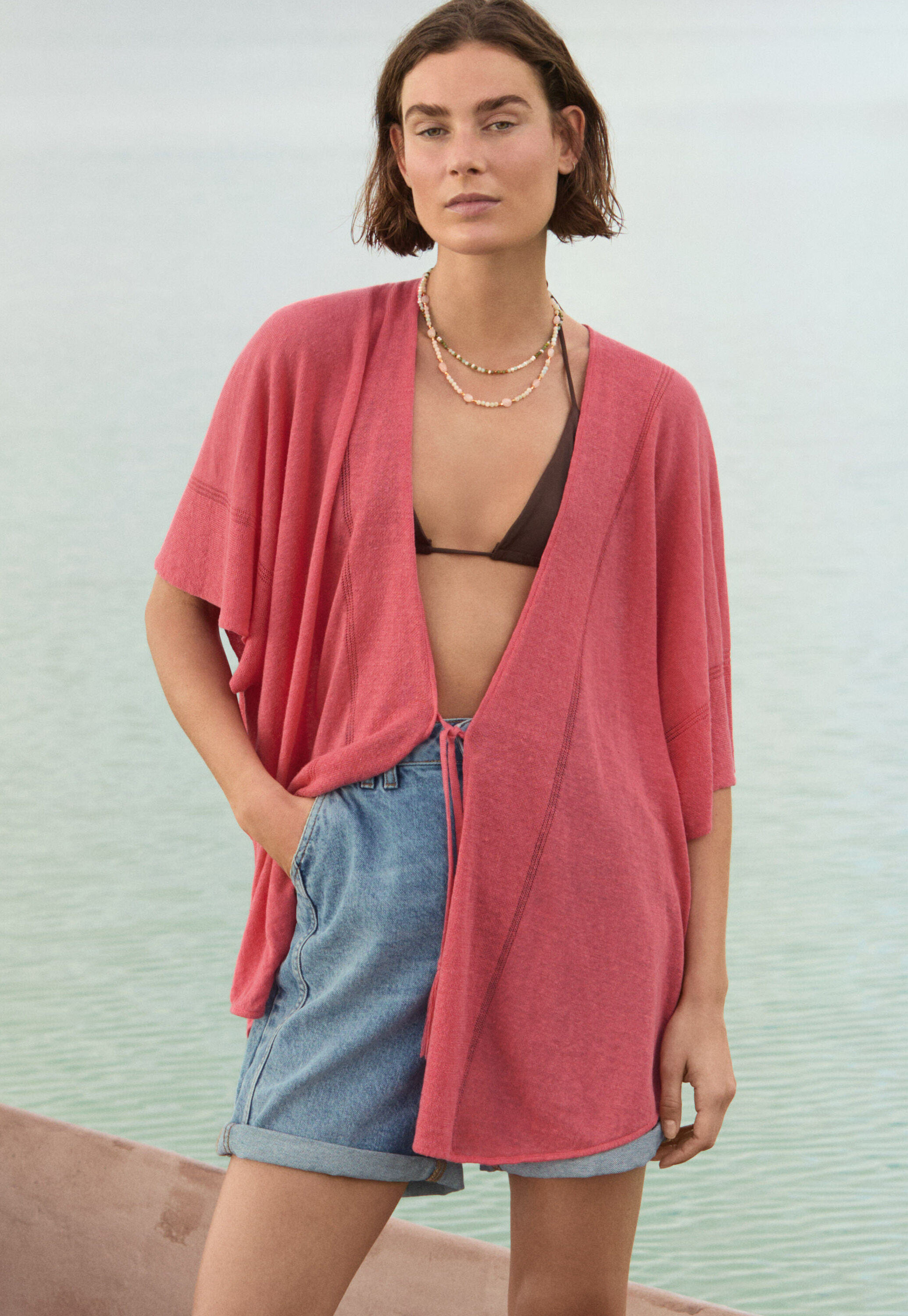 Knitted kimono cardigan