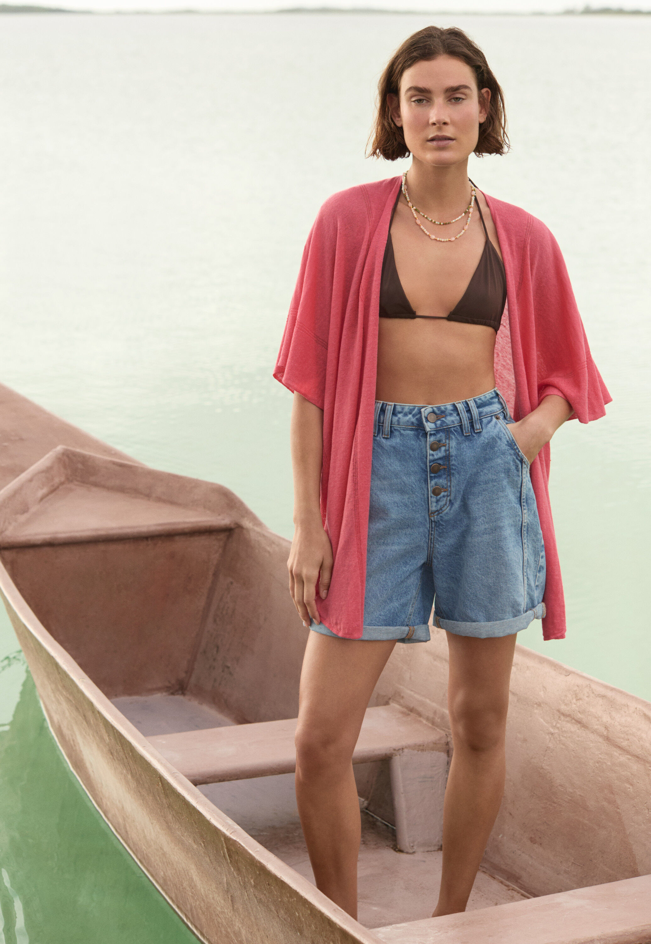Knitted kimono cardigan