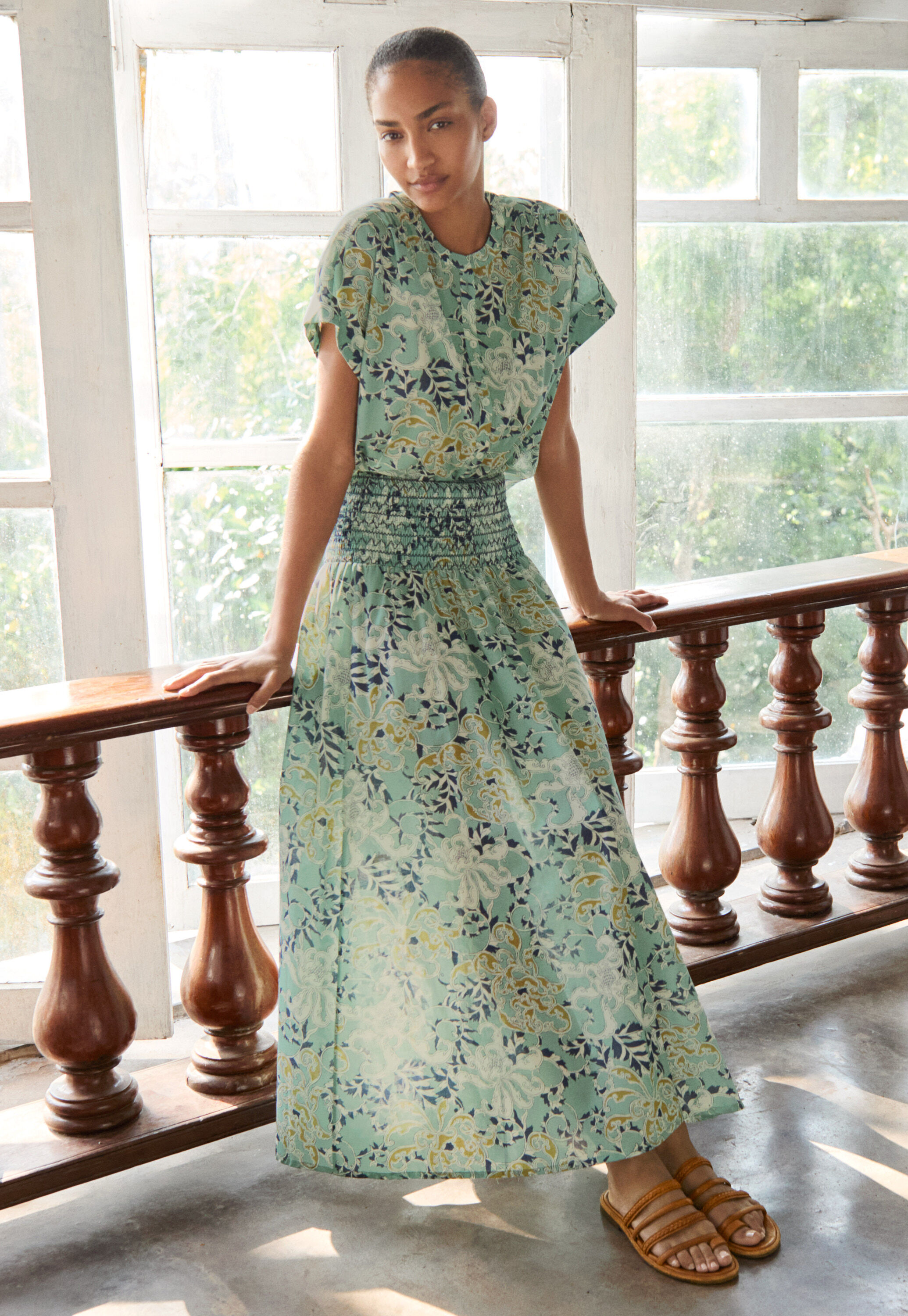 Printed maxi-skirt