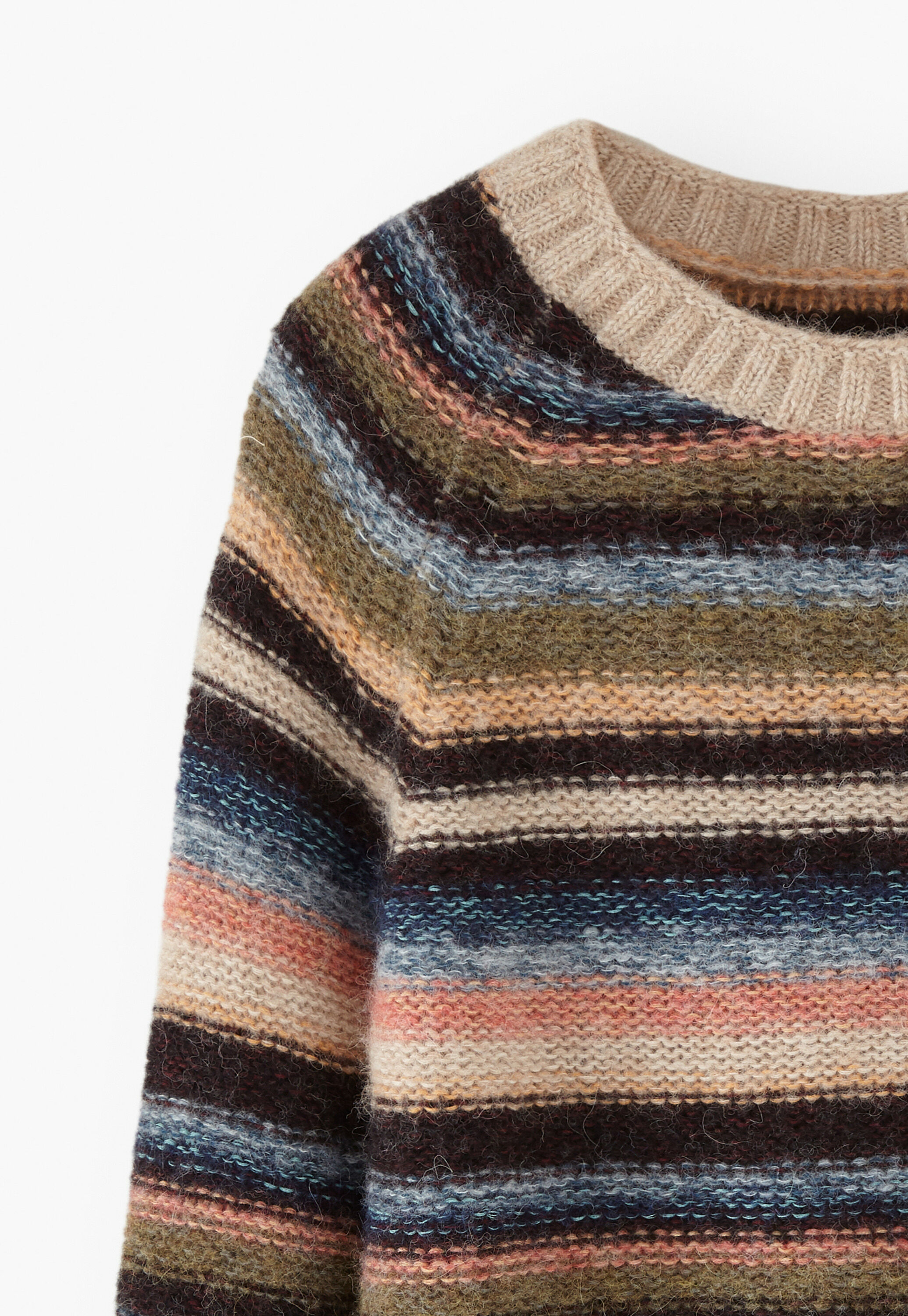 Reverse-striped sweater