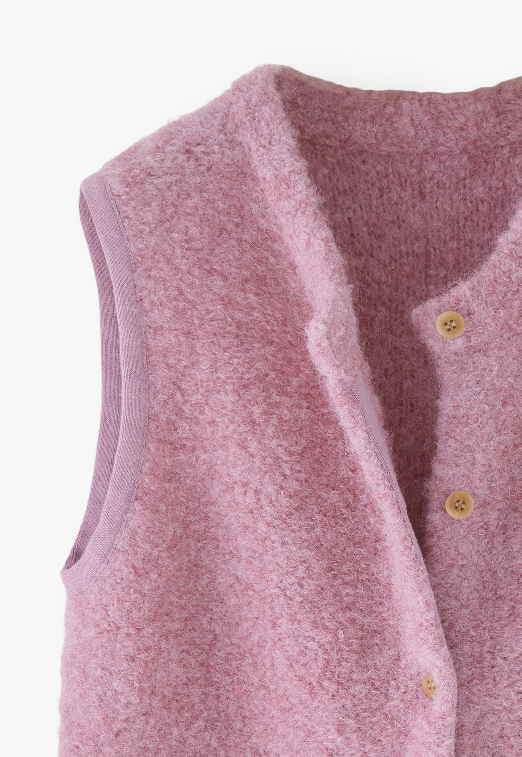 Boucl&eacute; knitted gilet