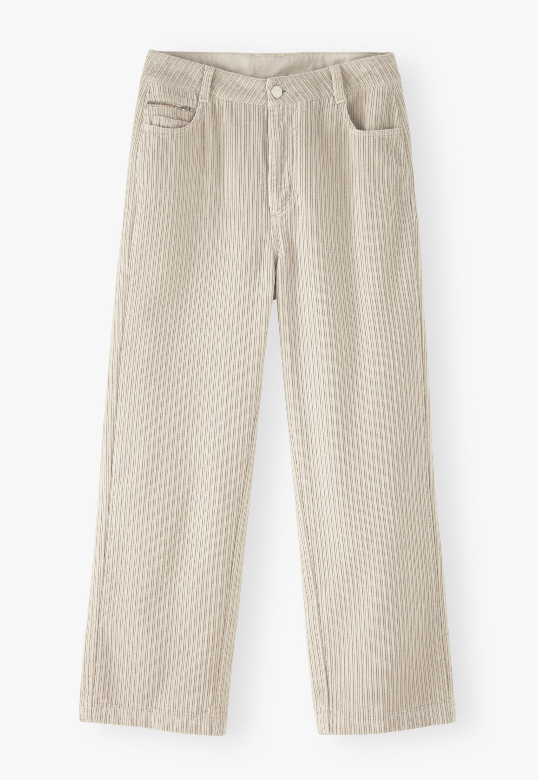 Wide-leg cord trousers