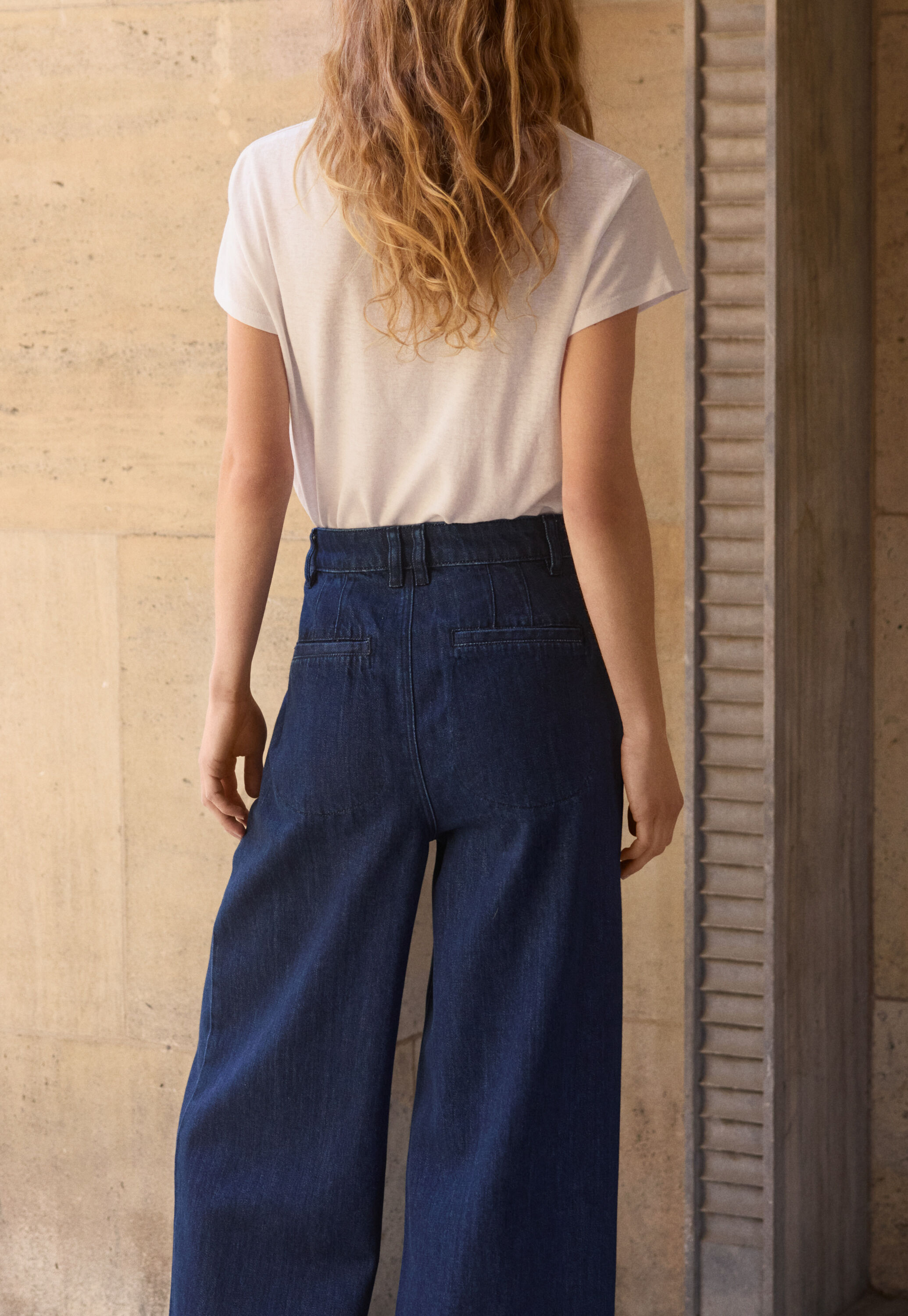 Wide-leg cord trousers