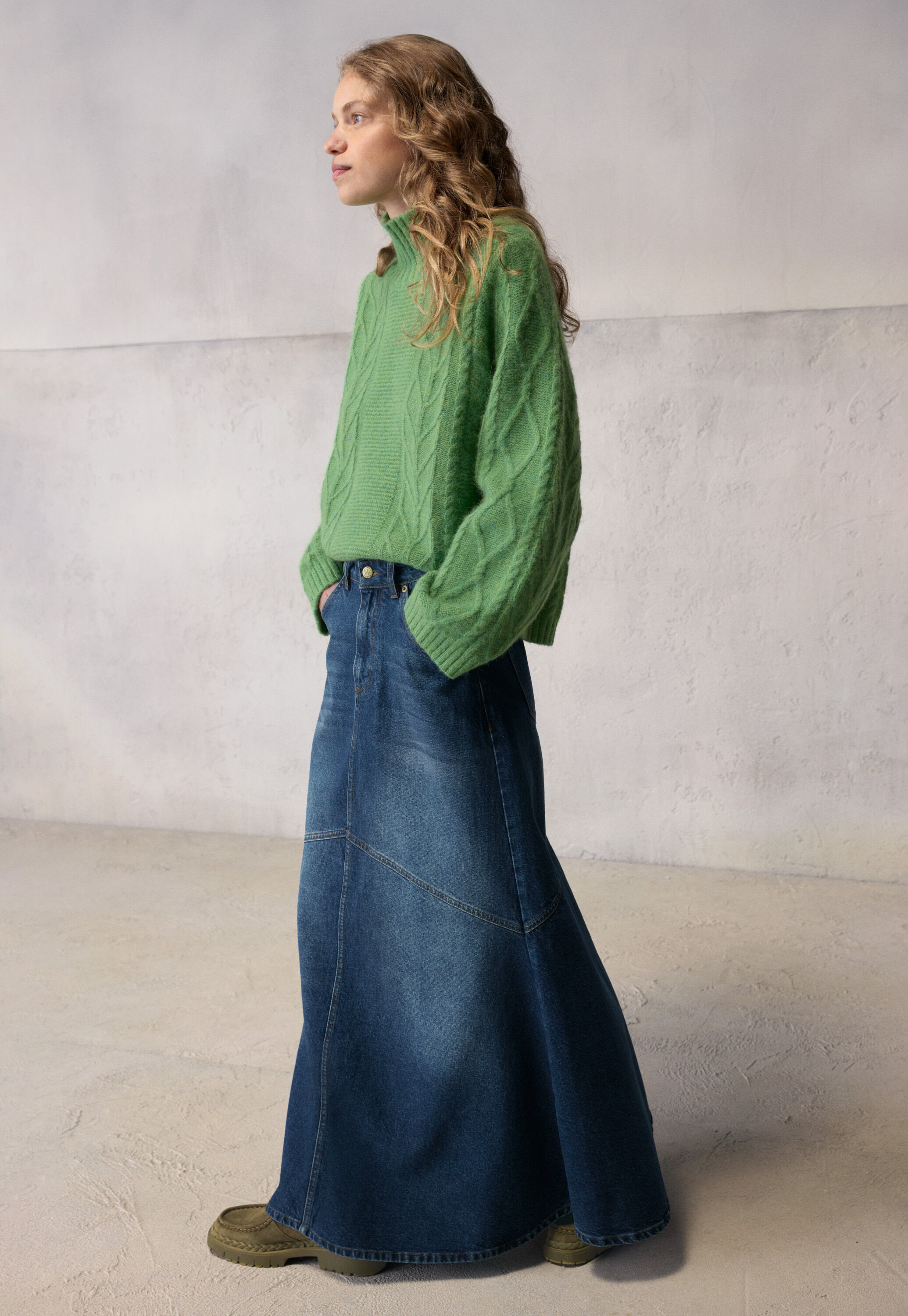Cable-knit sweater