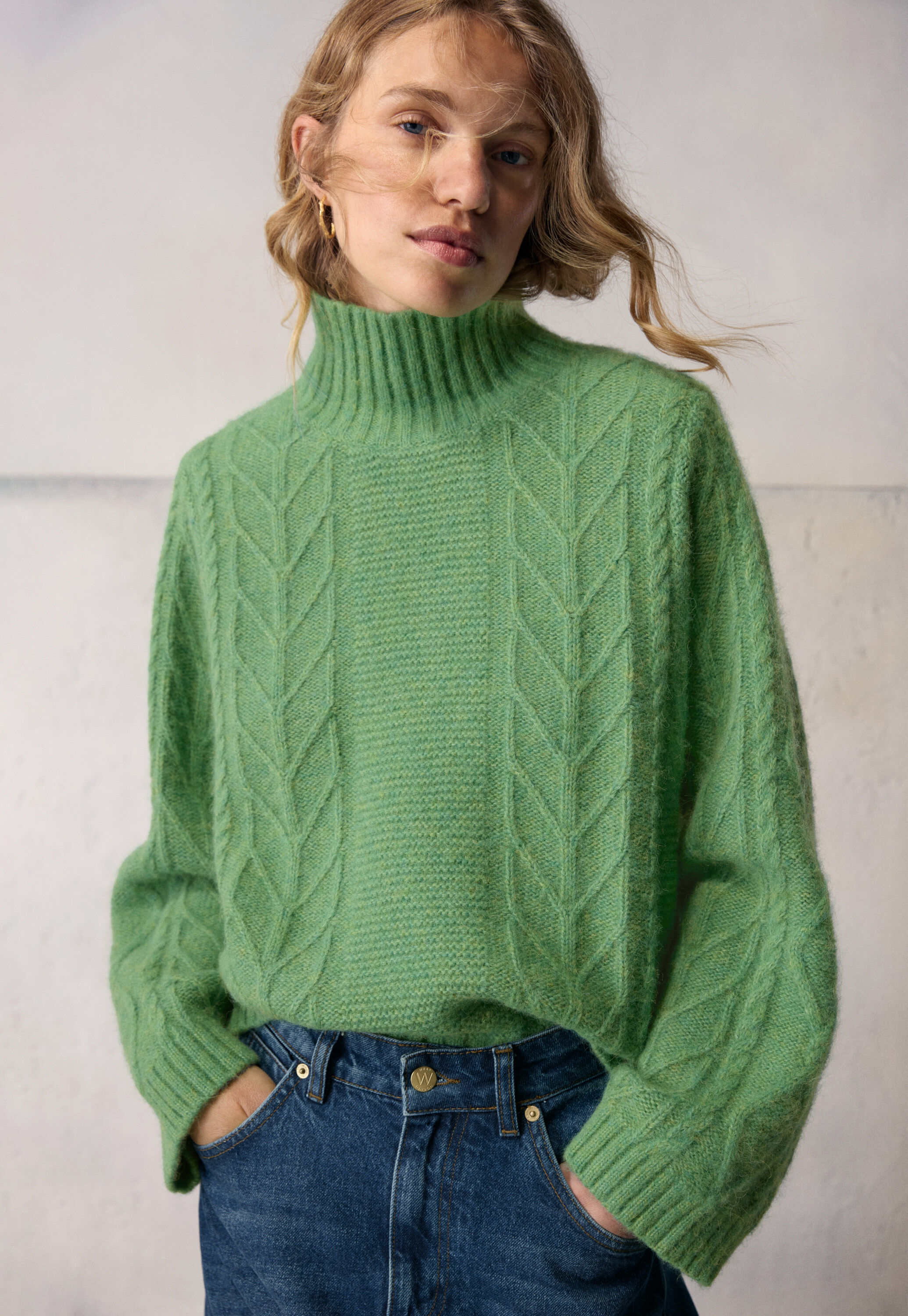 Cable-knit sweater
