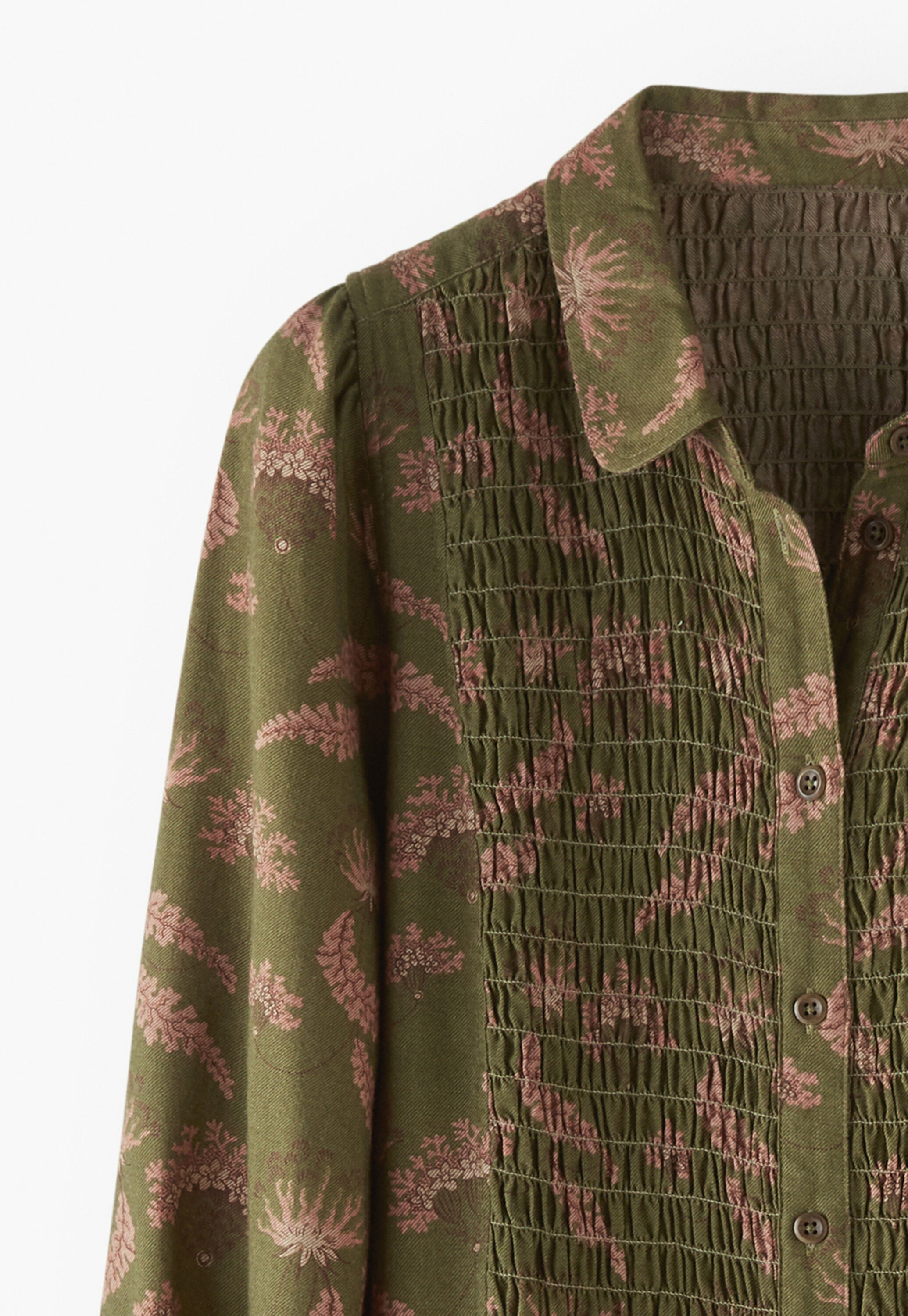 Printed dress, Warm olive, large
