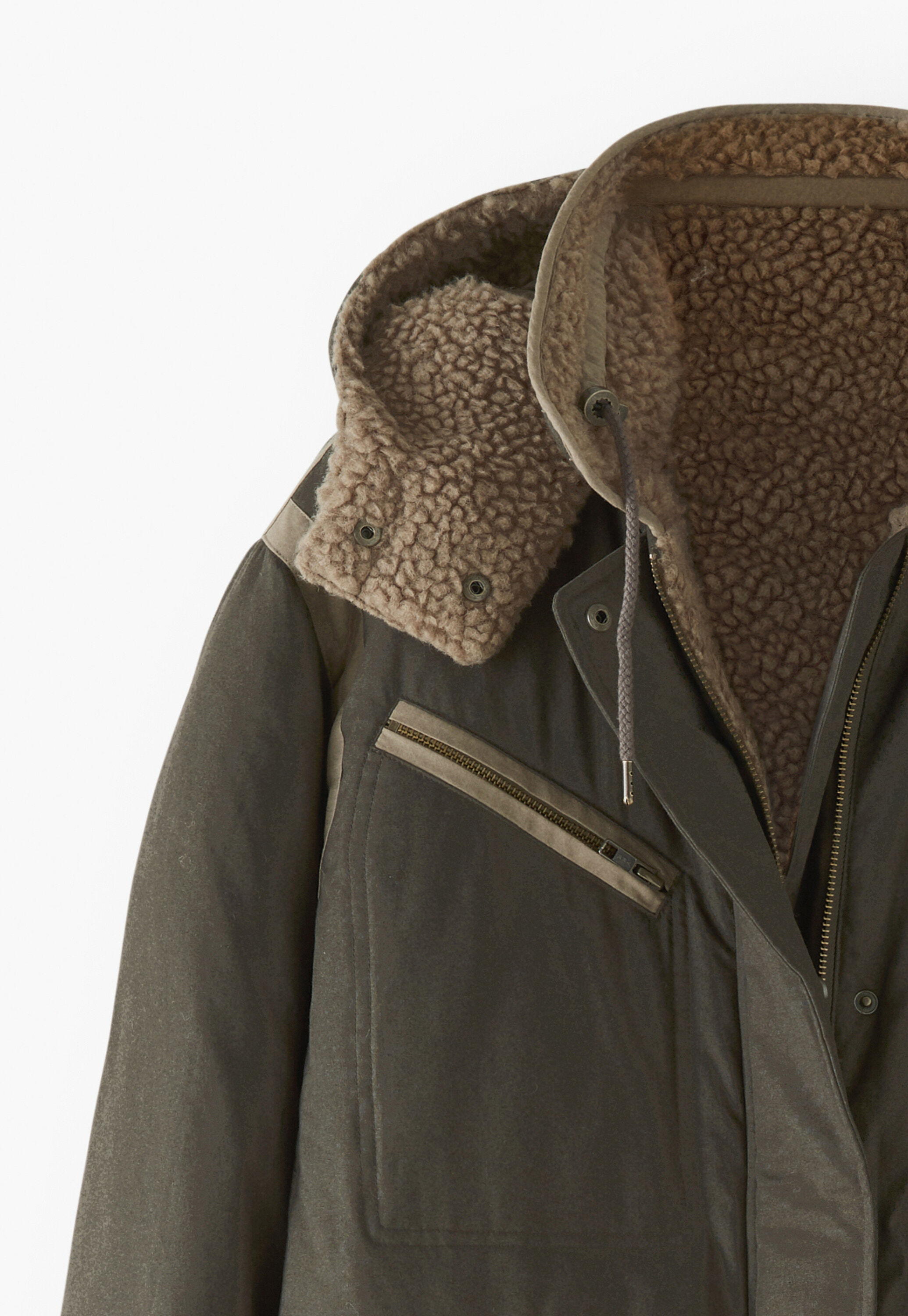 Borg parka, Dark khaki, large