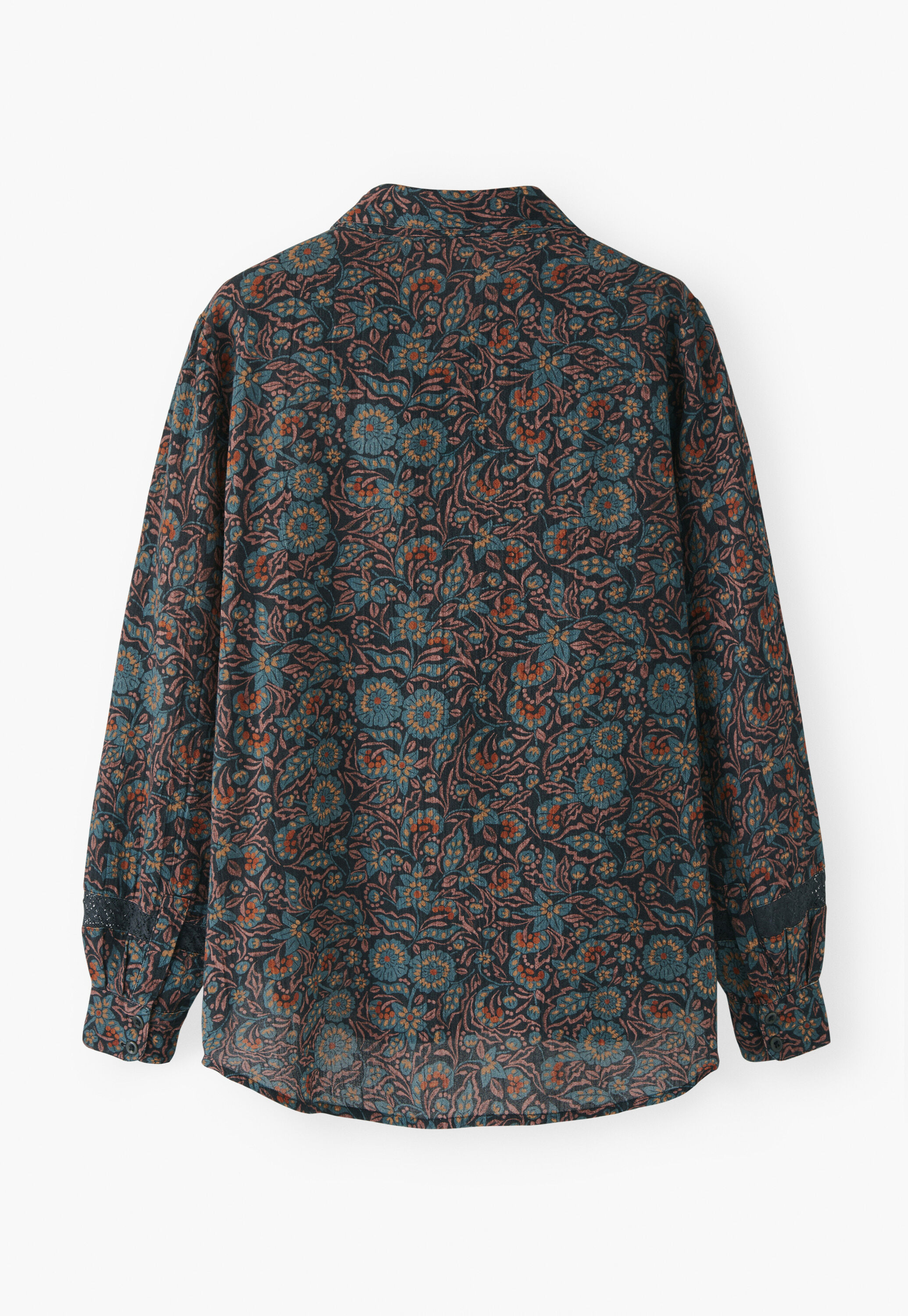 Printed blouse, Indigo coral, large
