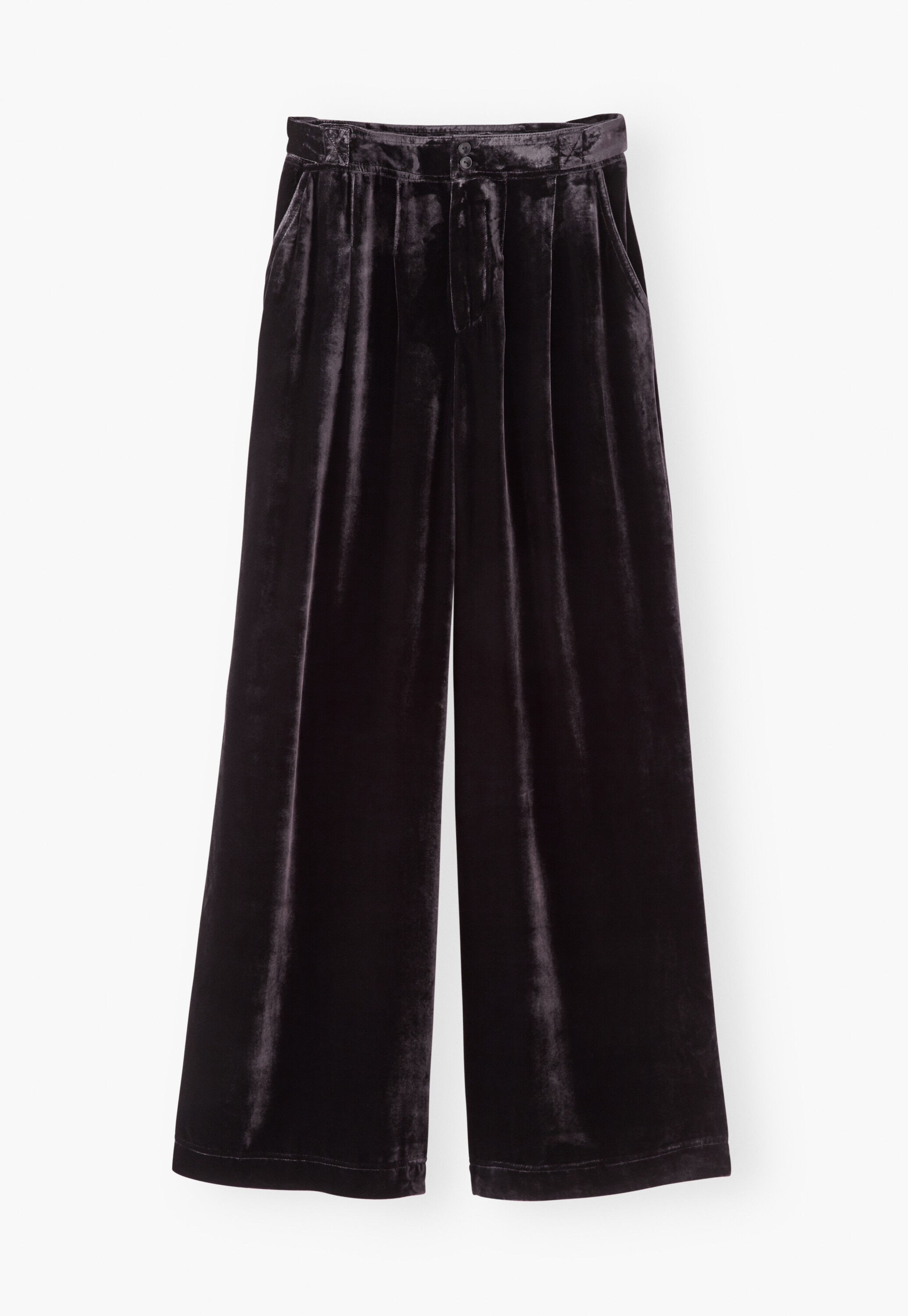 Wide-leg cord trousers