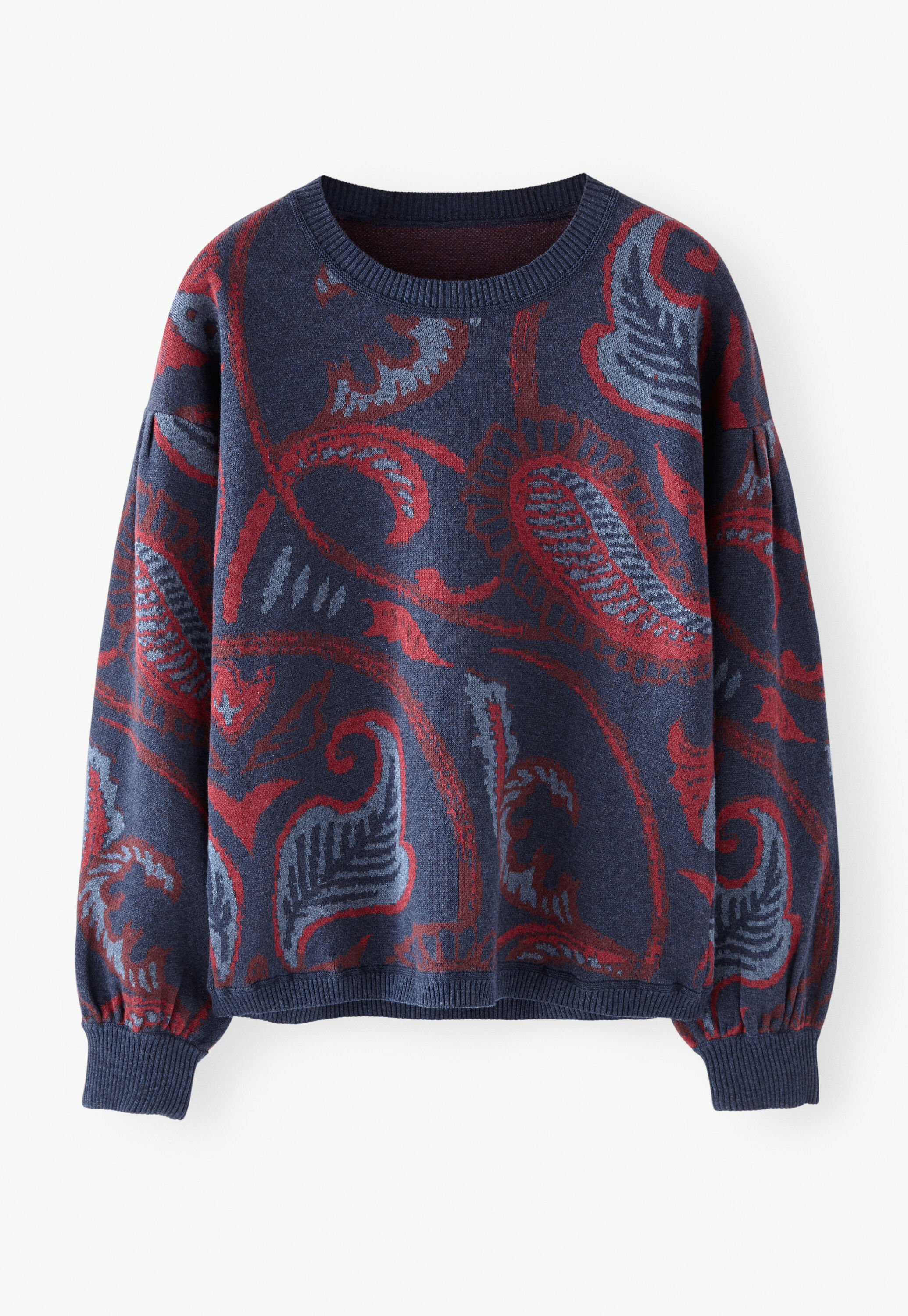 Jacquard sweater, Ink raspberry, large