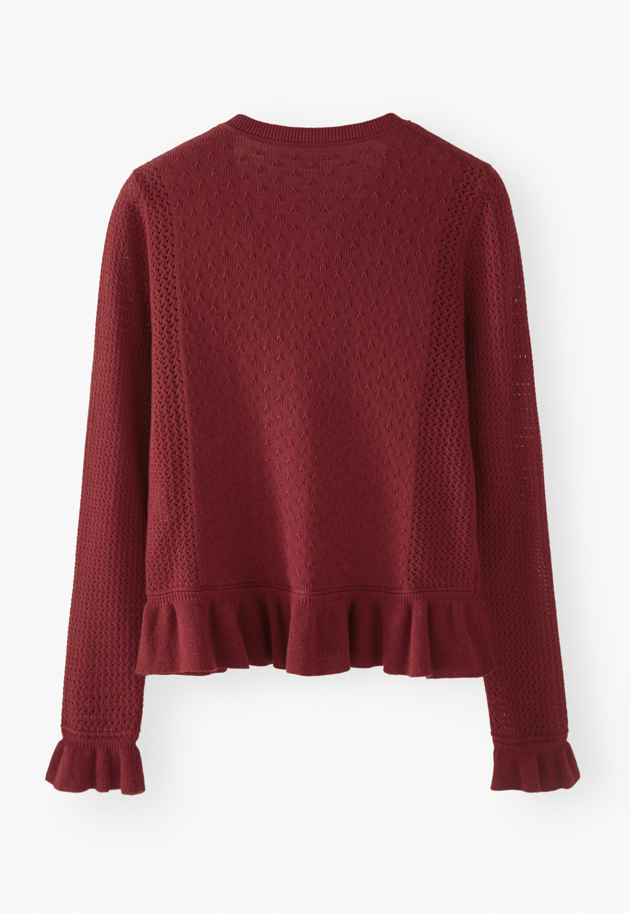 Lace-stitch cardigan, Ruby, large