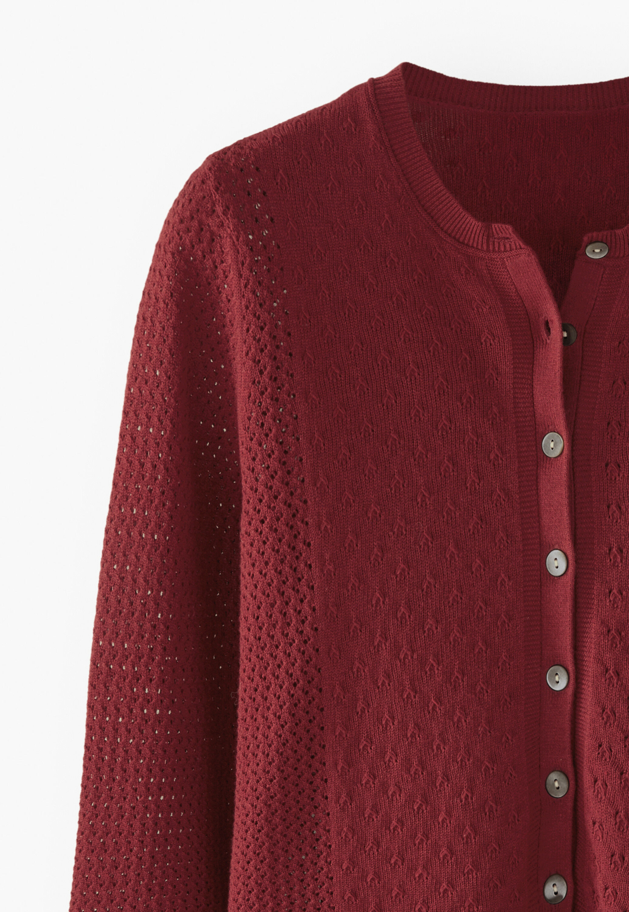 Lace-stitch cardigan, Ruby, large