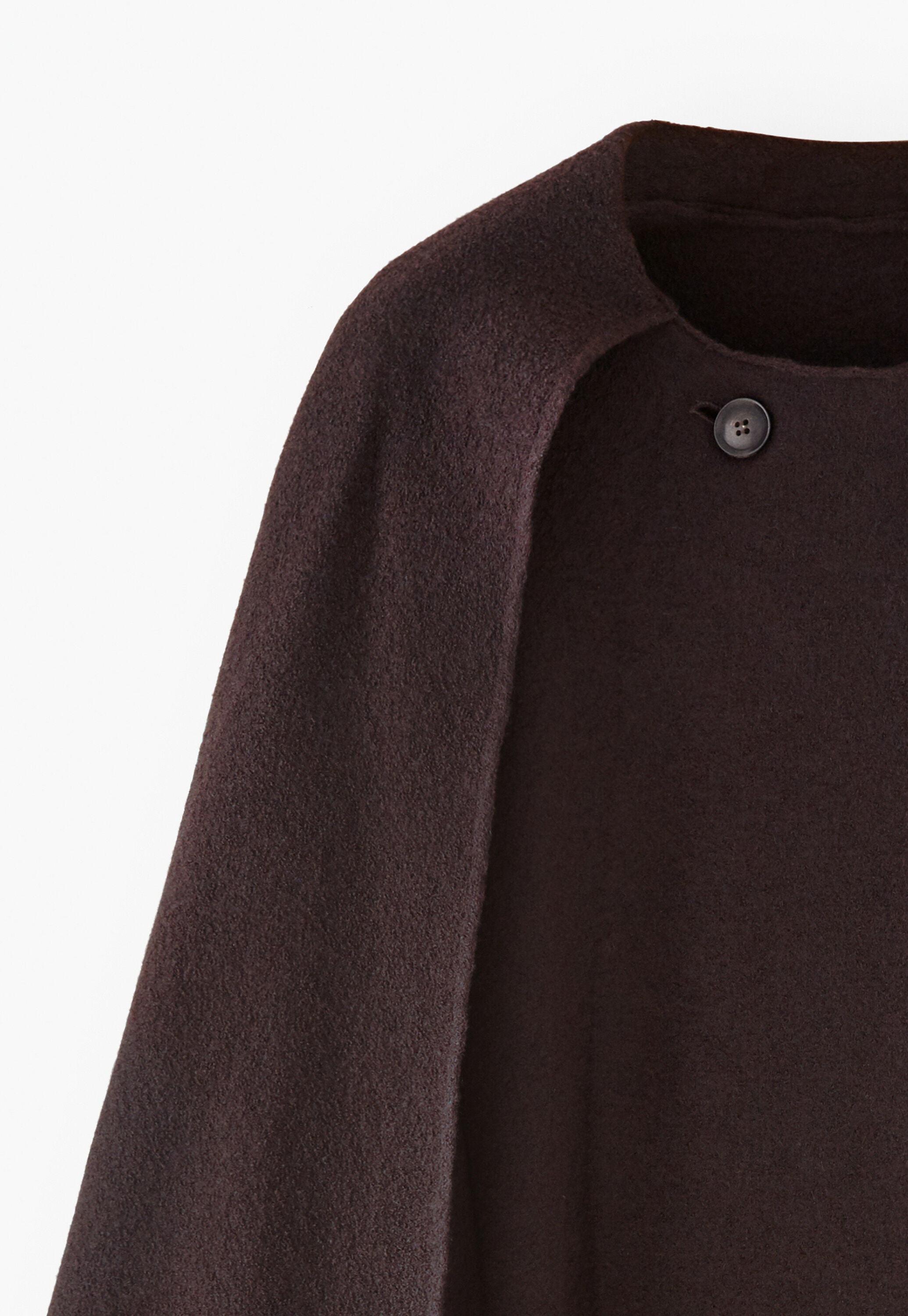Boiled wool cape, Black coffee, large