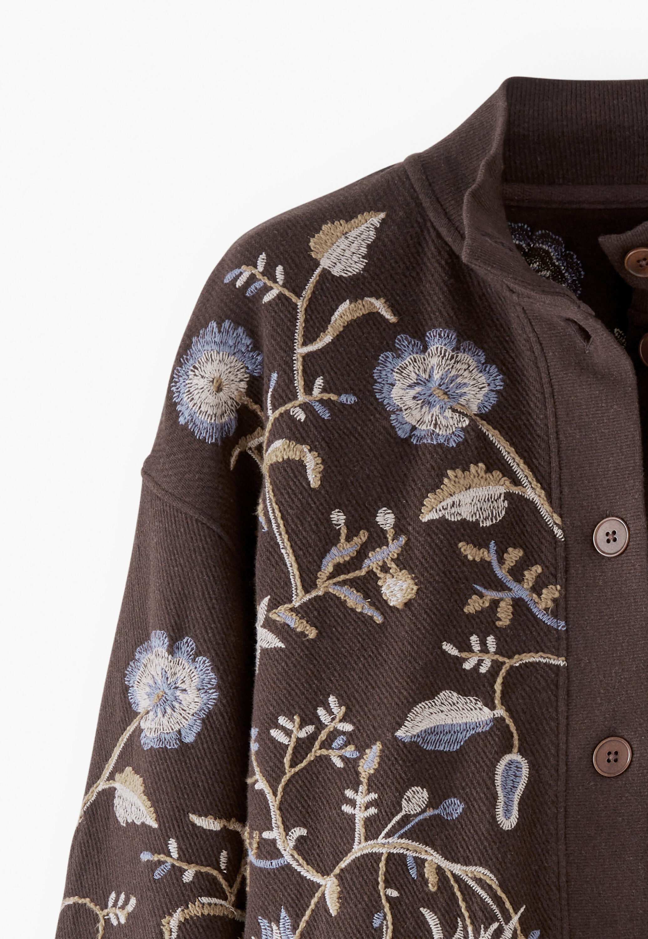Embroidered jacket, Coffee, large