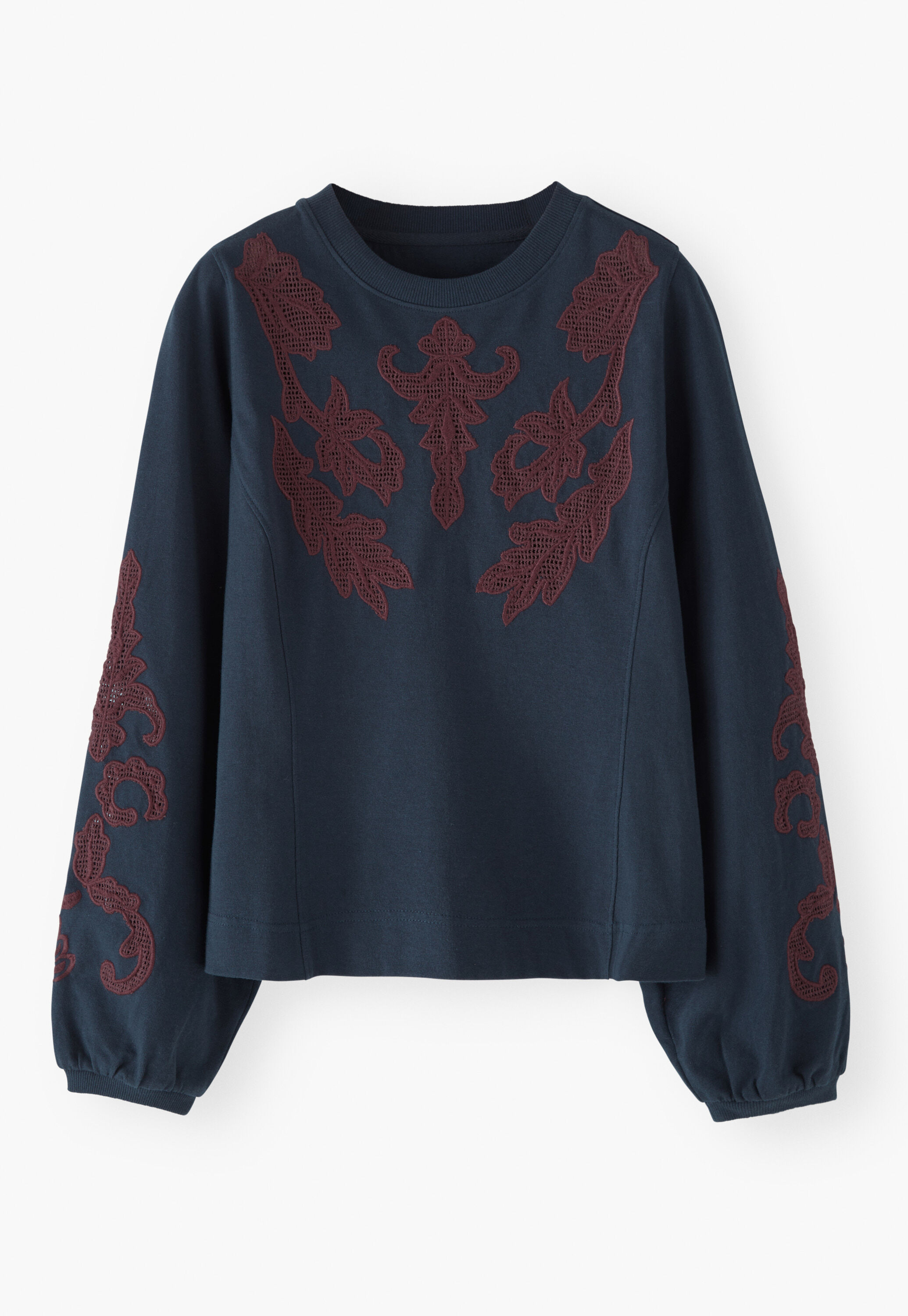 Lace sweatshirt, Dark ink, large