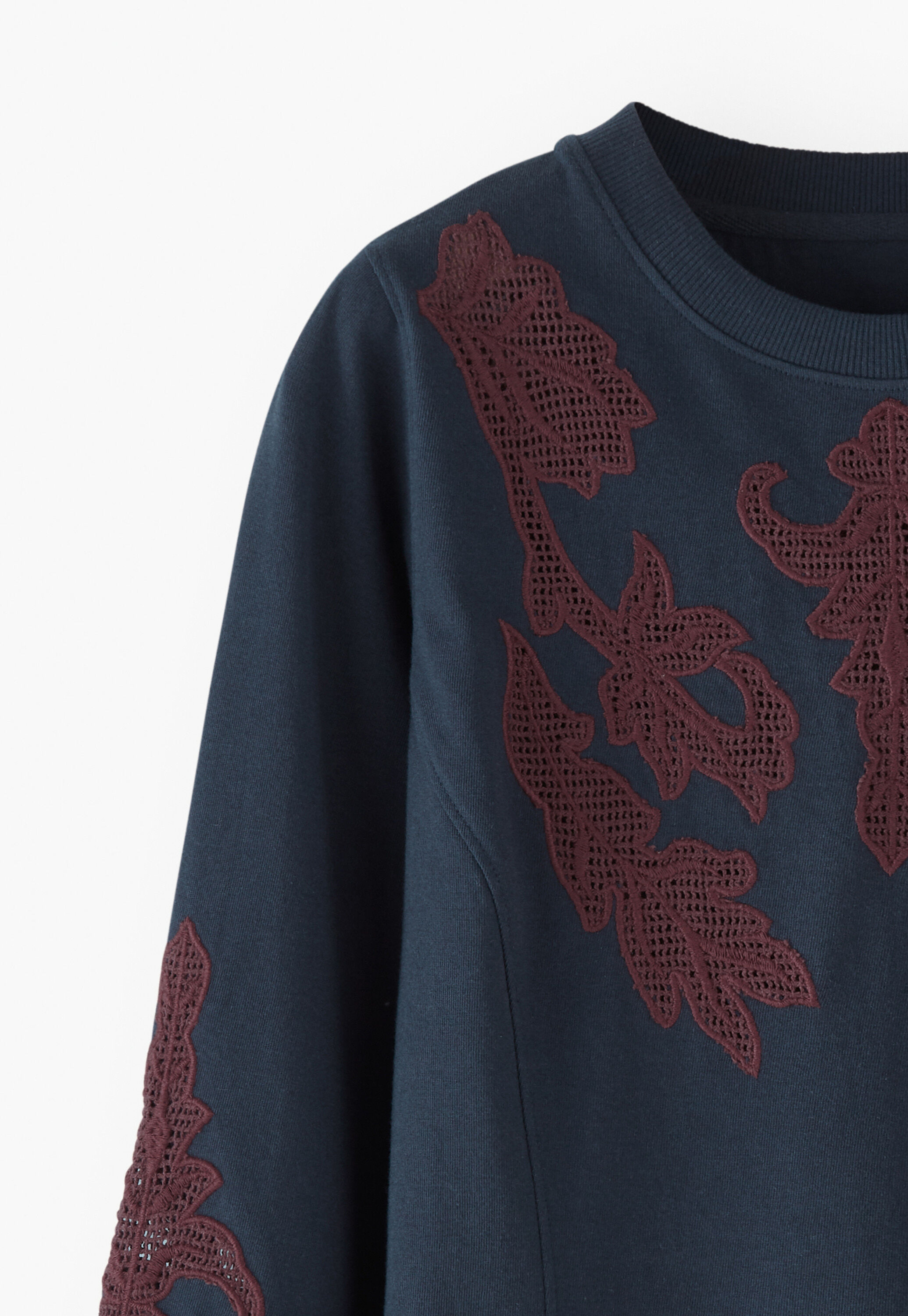 Lace sweatshirt, Dark ink, large