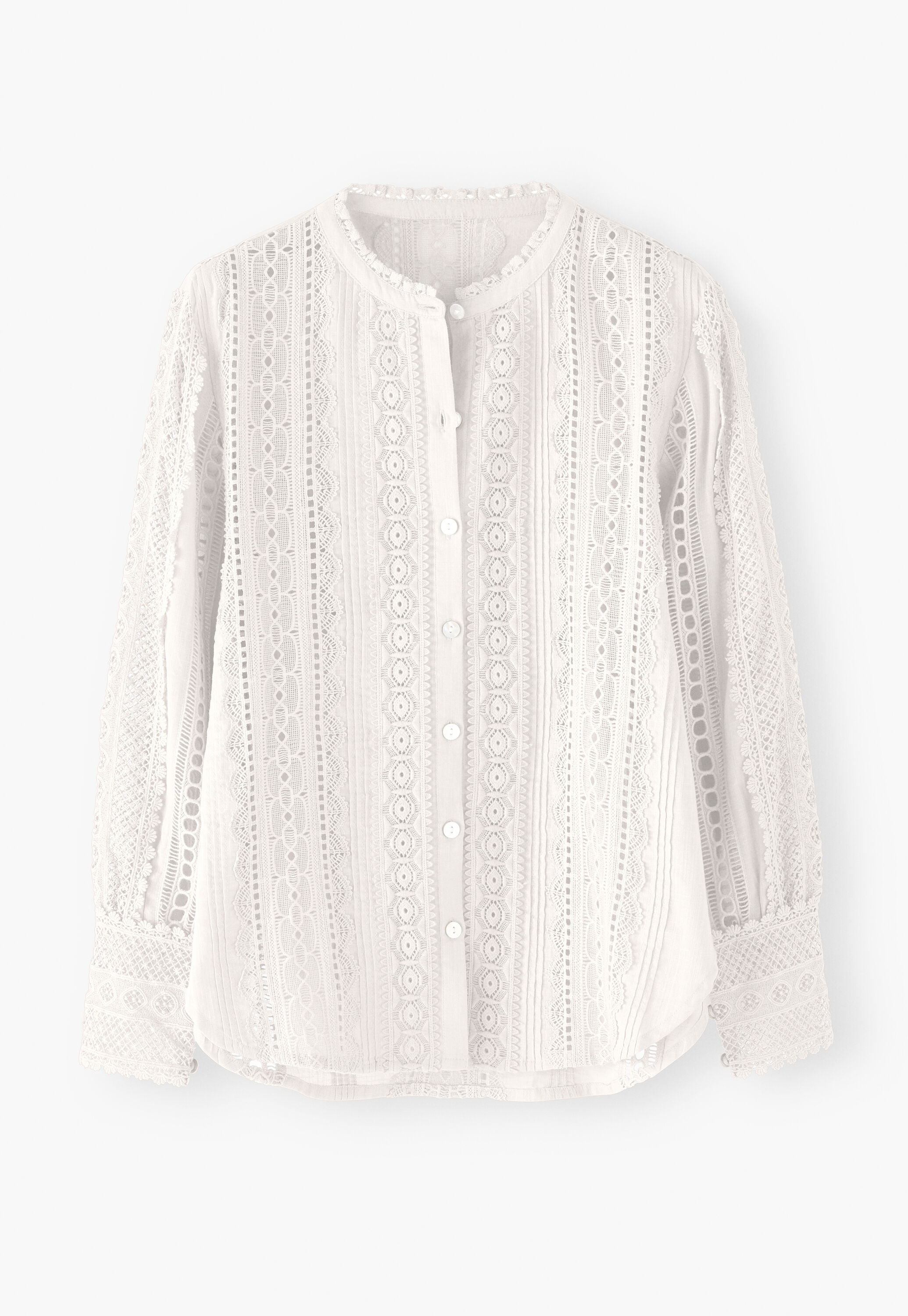 Lace blouse, Off-white, large