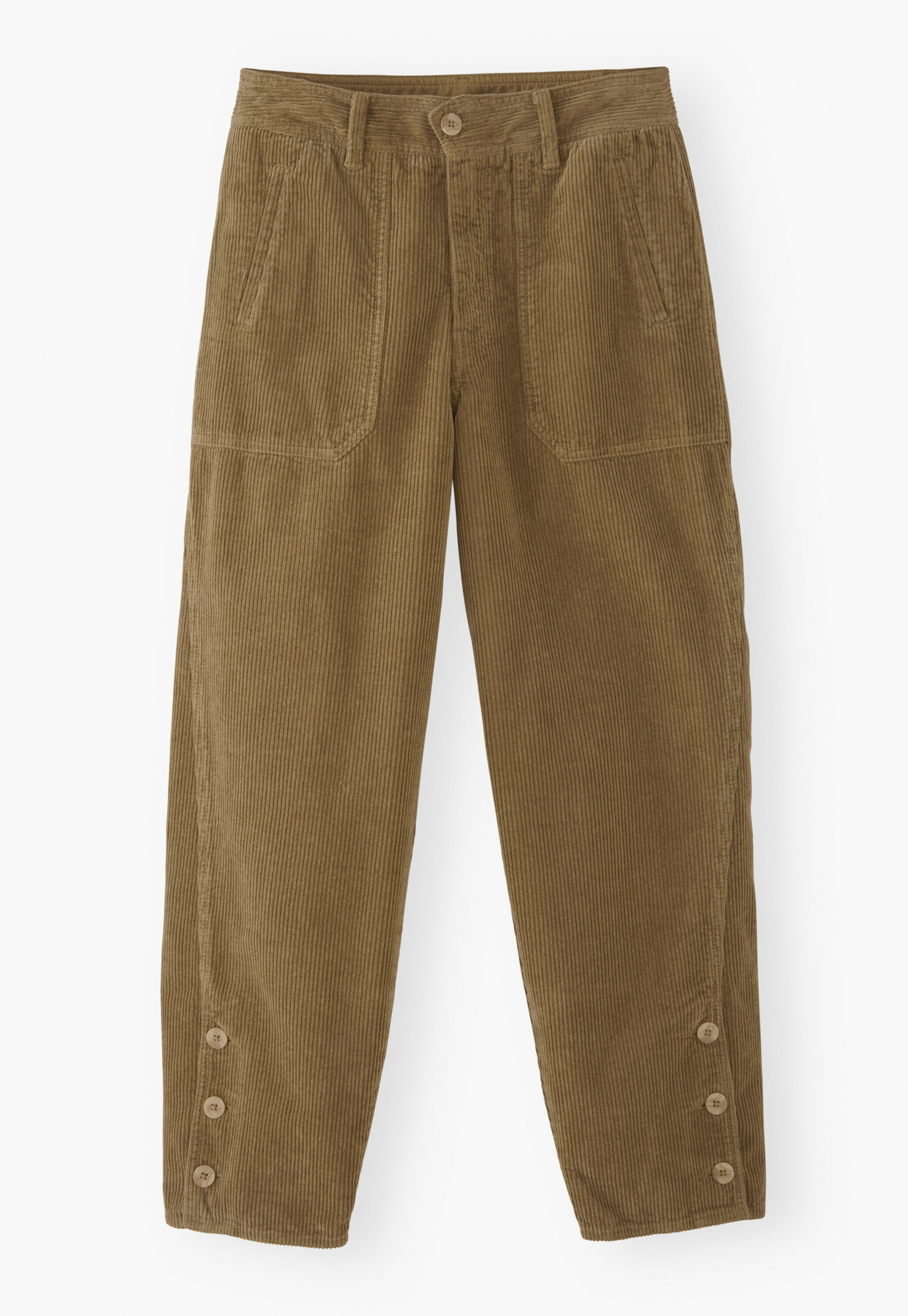 Wide-leg cord trousers