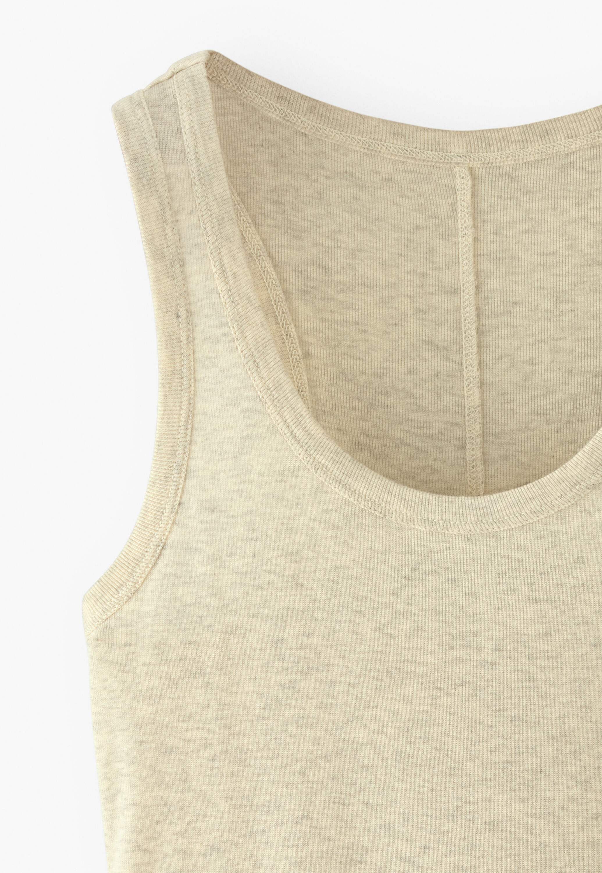 Scoop-neck vest, Ivory, large