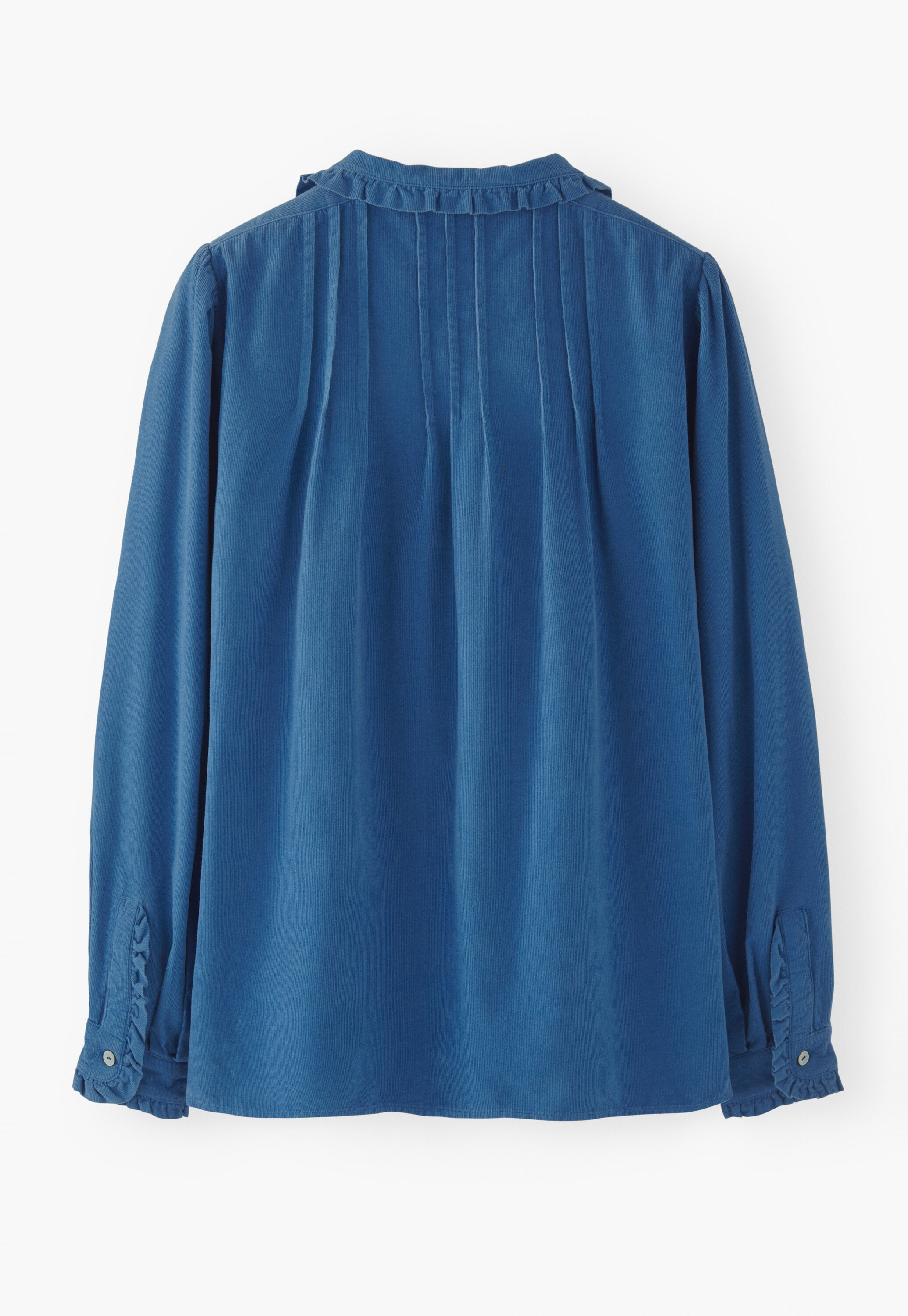 Cord pleated blouse, Cobalt, large