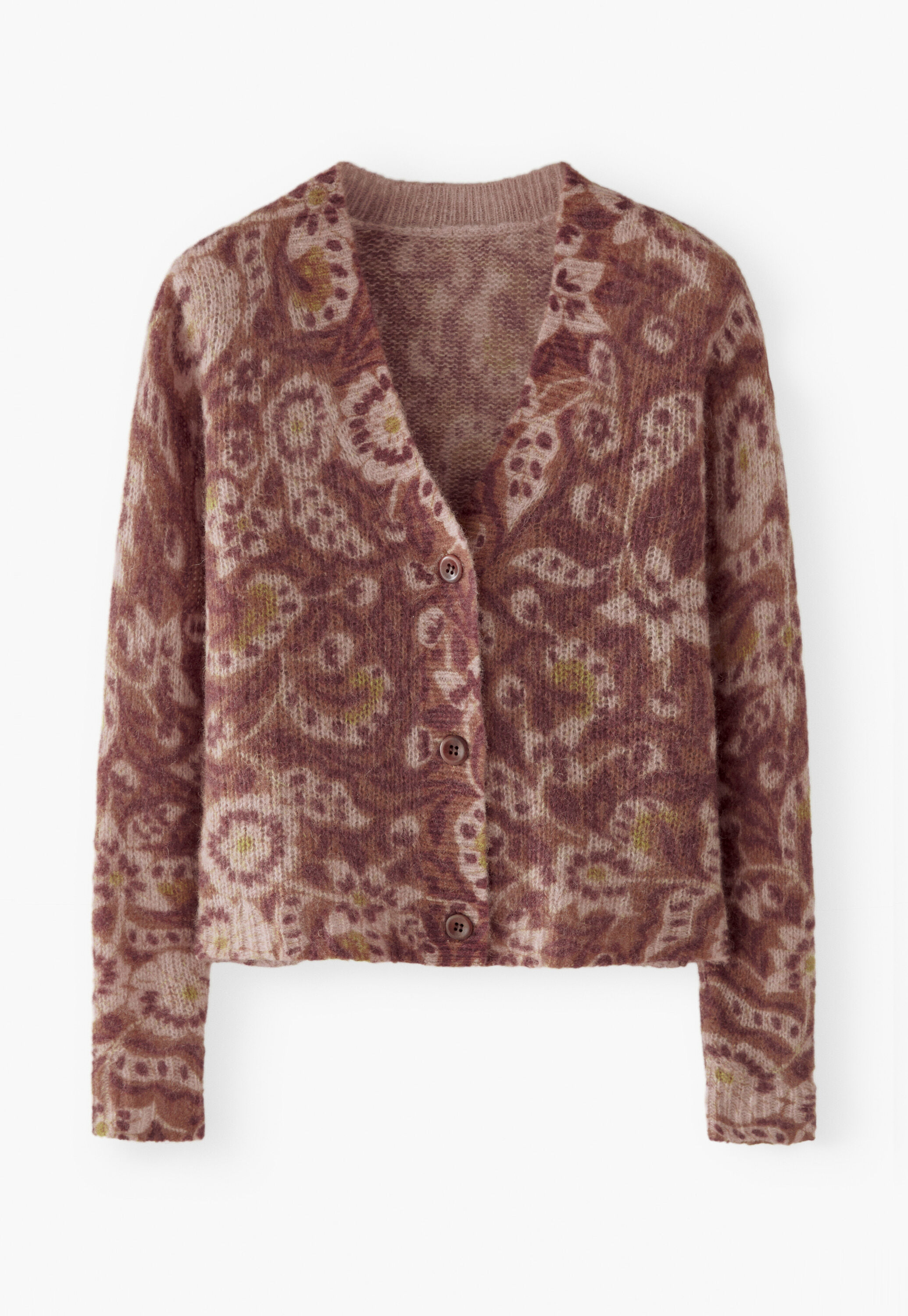 Printed cardigan, Spicy ginger, large