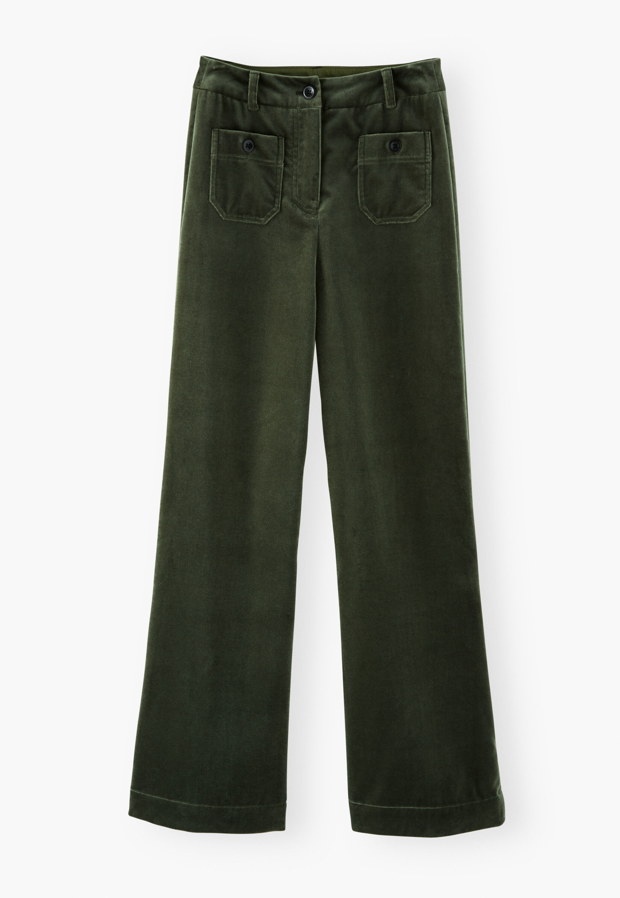 Wide-leg cord trousers